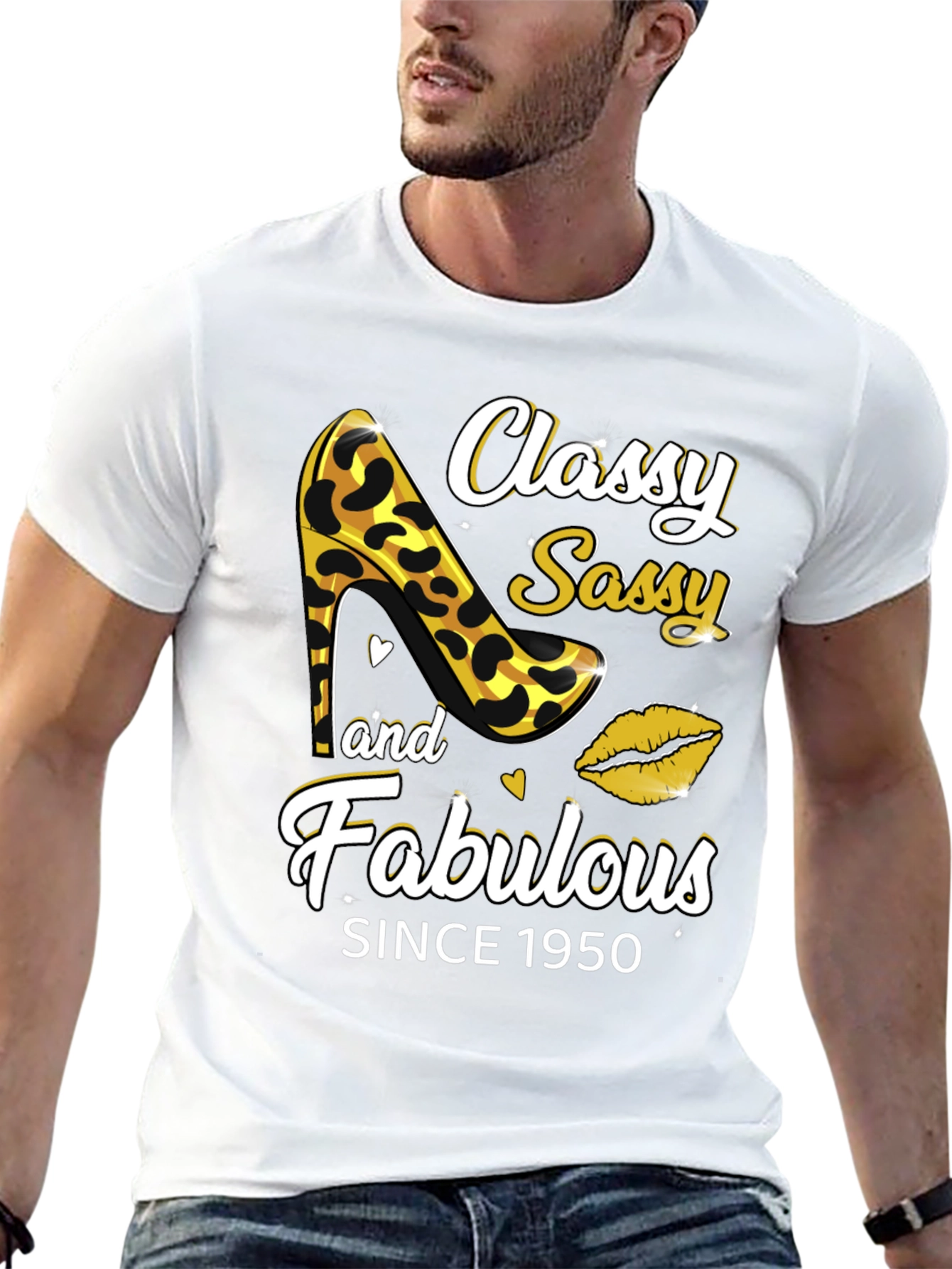 Black Classy Sassy Fabulous Since 1950 Graphic Tee view 13