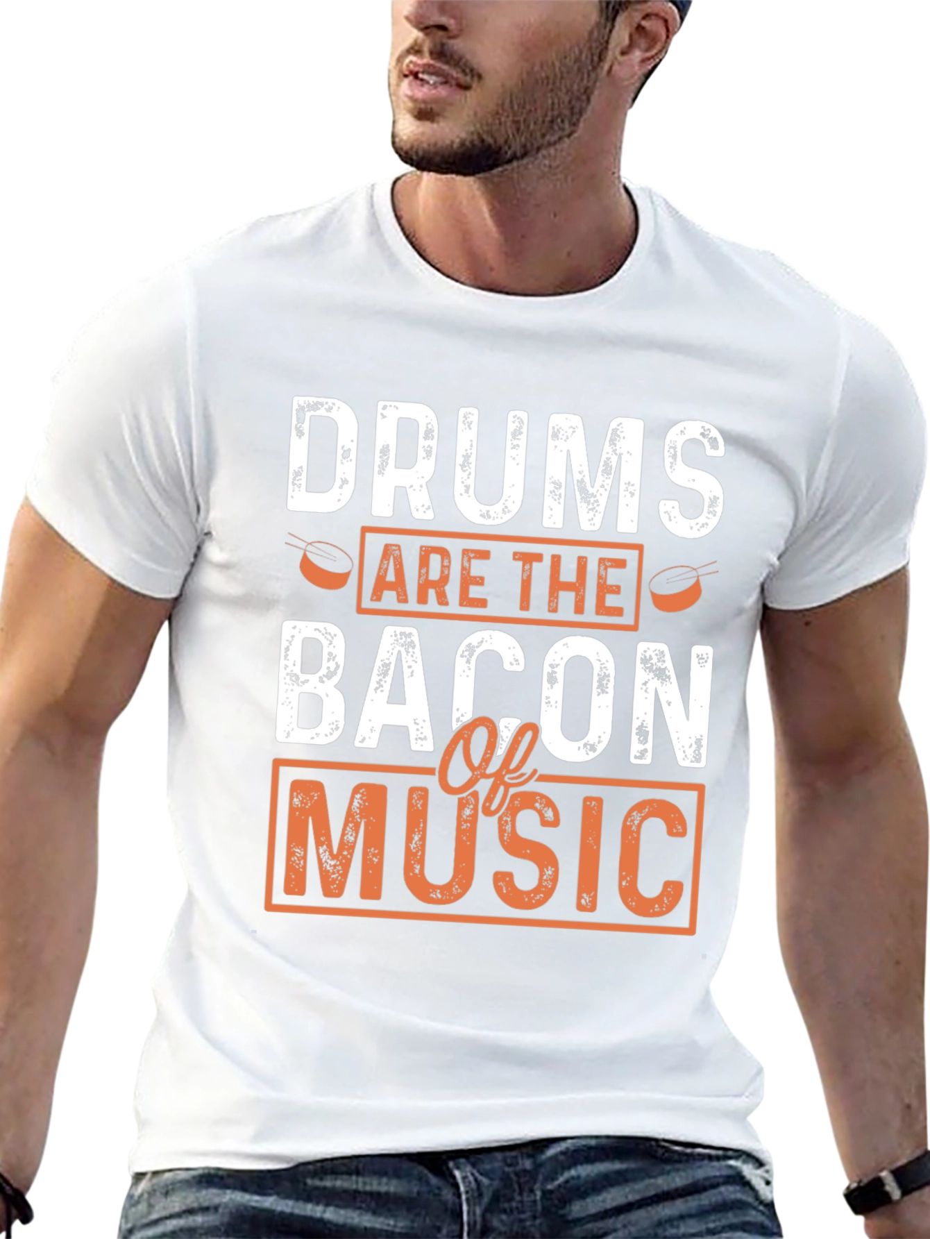 Black Drums are the Bacon of Music Black T-Shirt view 13