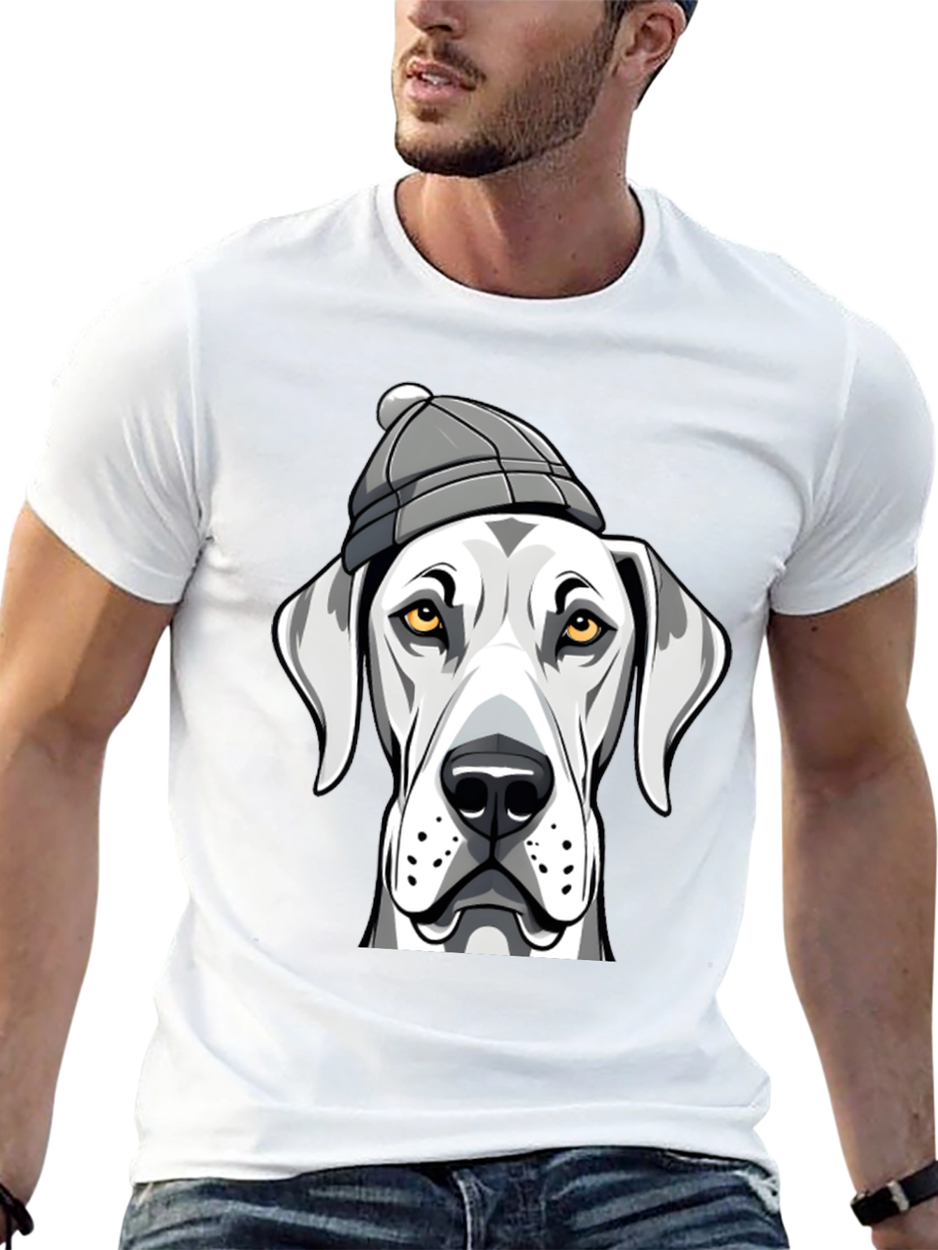 Black Dog with Beanie Graphic Tee - Trendy Pet Lover Shirt view 13