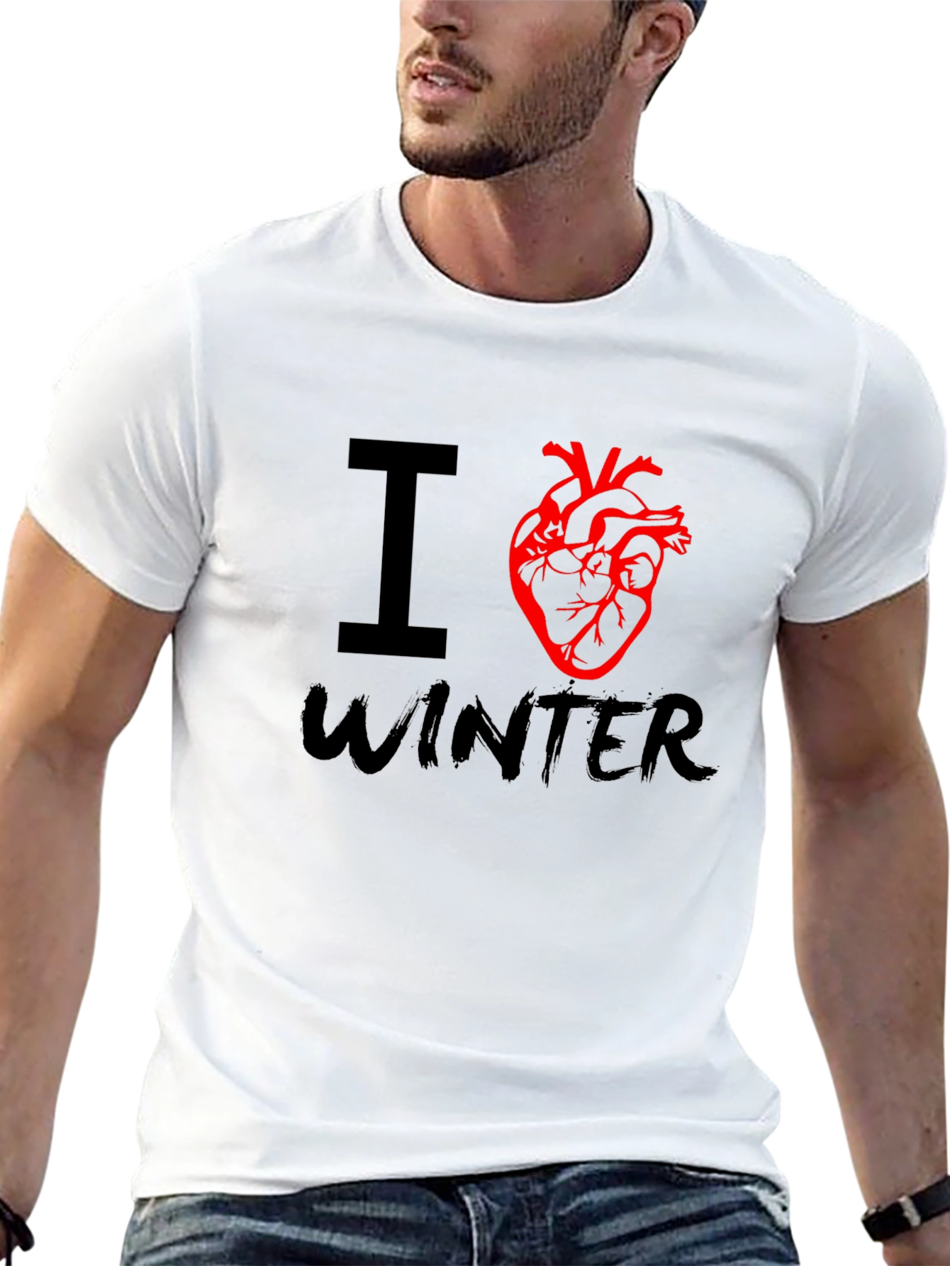 Black I Heart Winter Graphic Tee - Black view 13