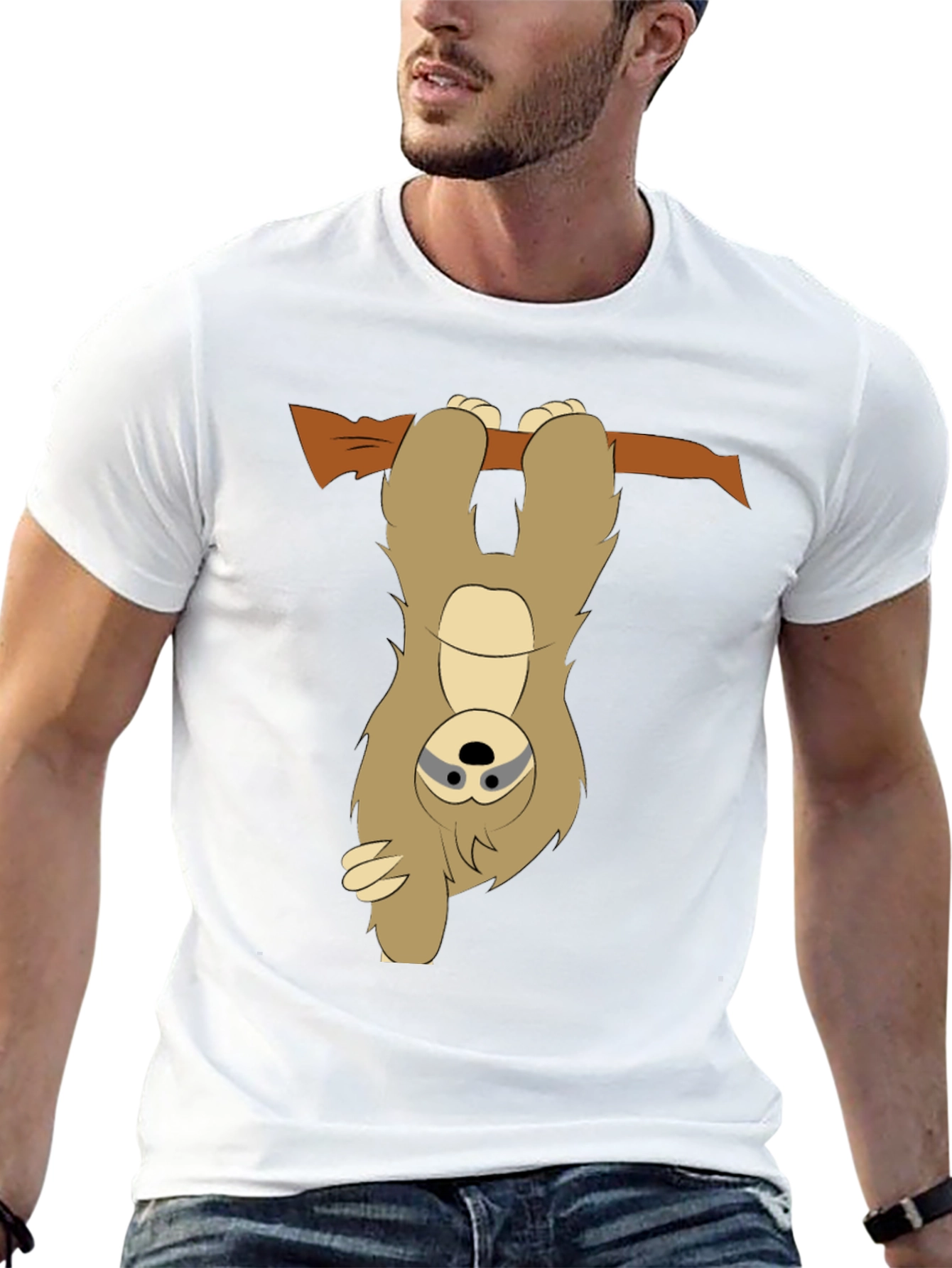 Sloth Hanging Upside Down Men's Graphic T-Shirt - 13