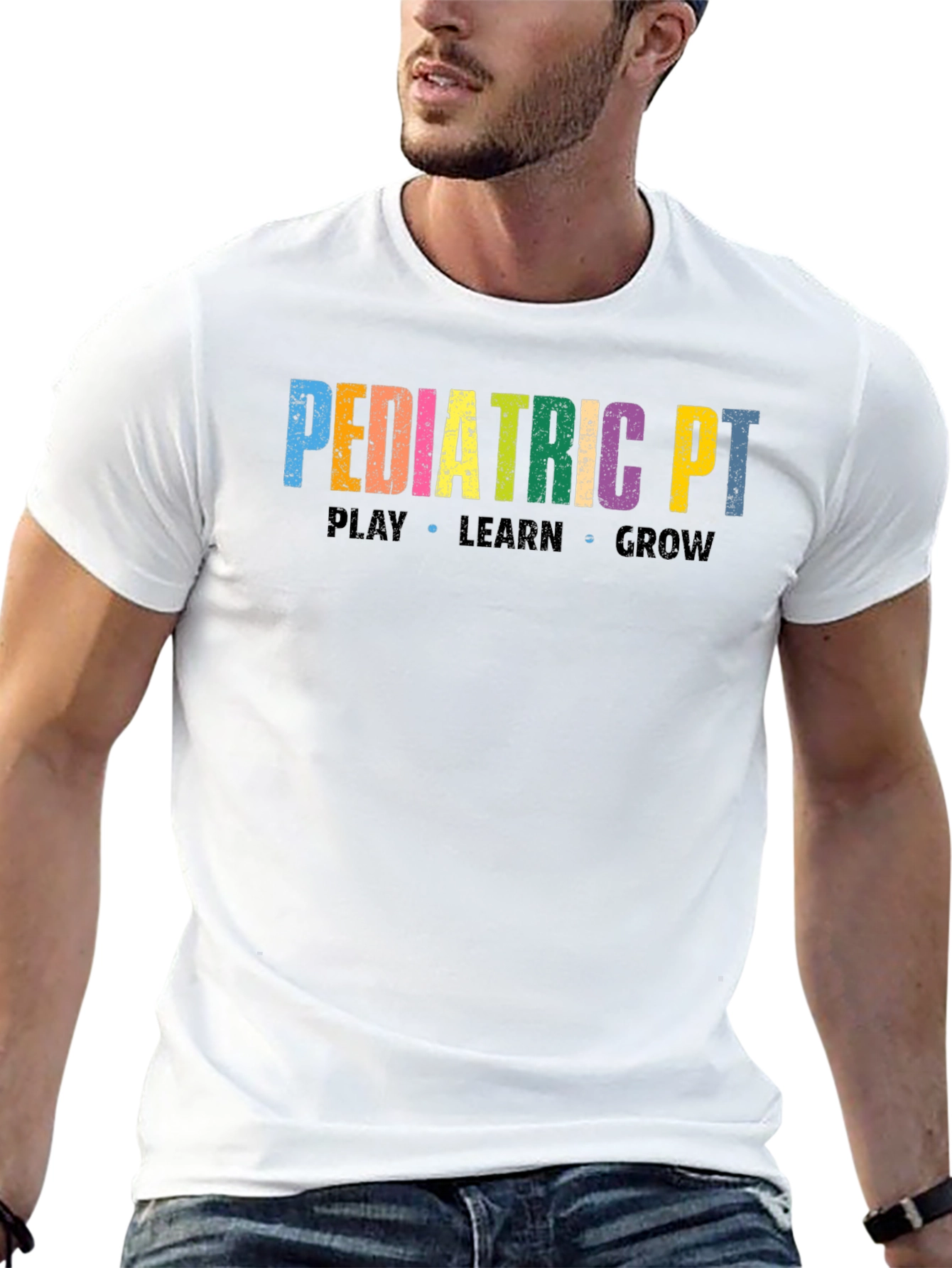 Black Pediatric PT T-Shirt: Play Learn Grow view 13