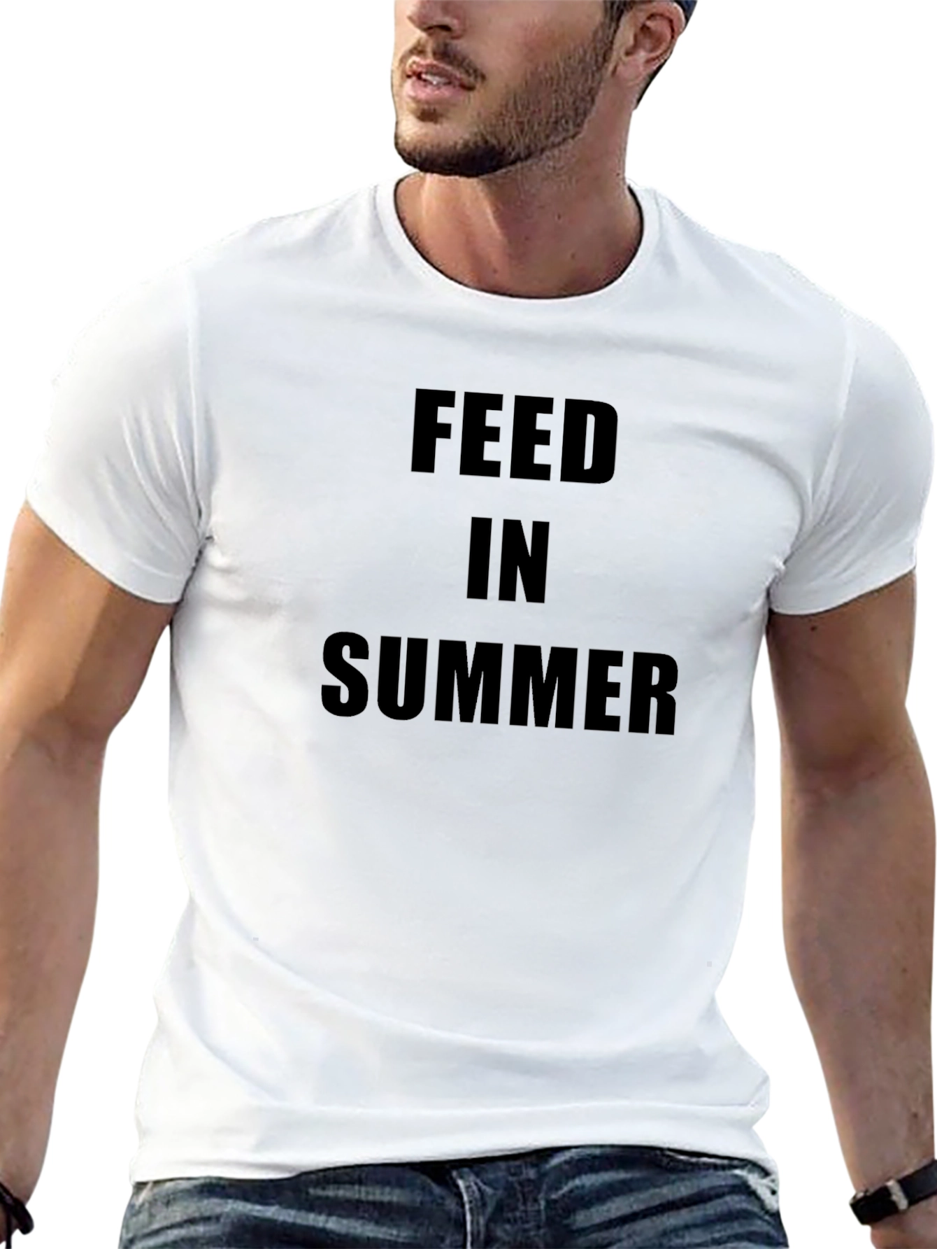 Black Feed In Summer Black Graphic Tee view 13