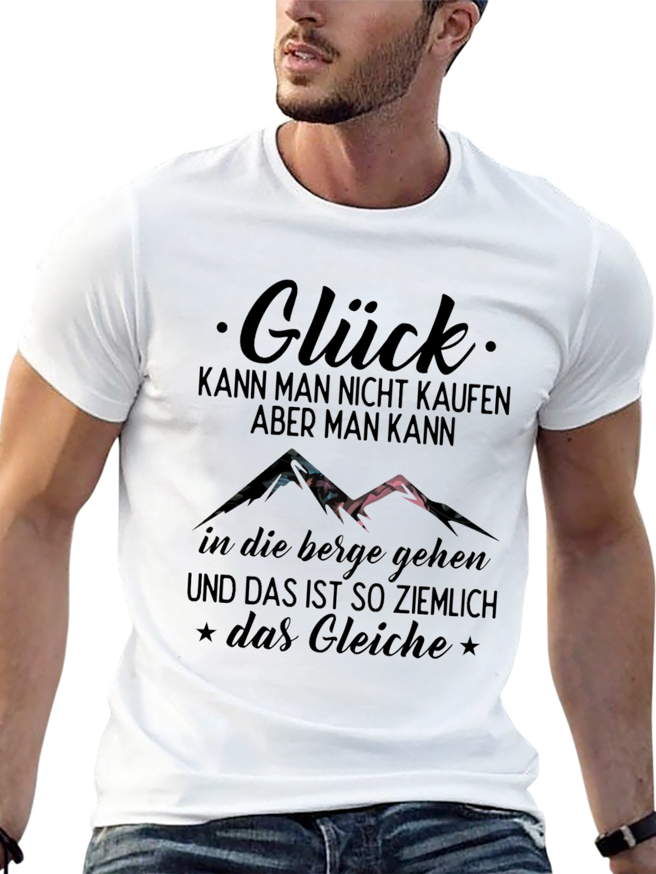 Black Glück Mountain Graphic T-Shirt view 13