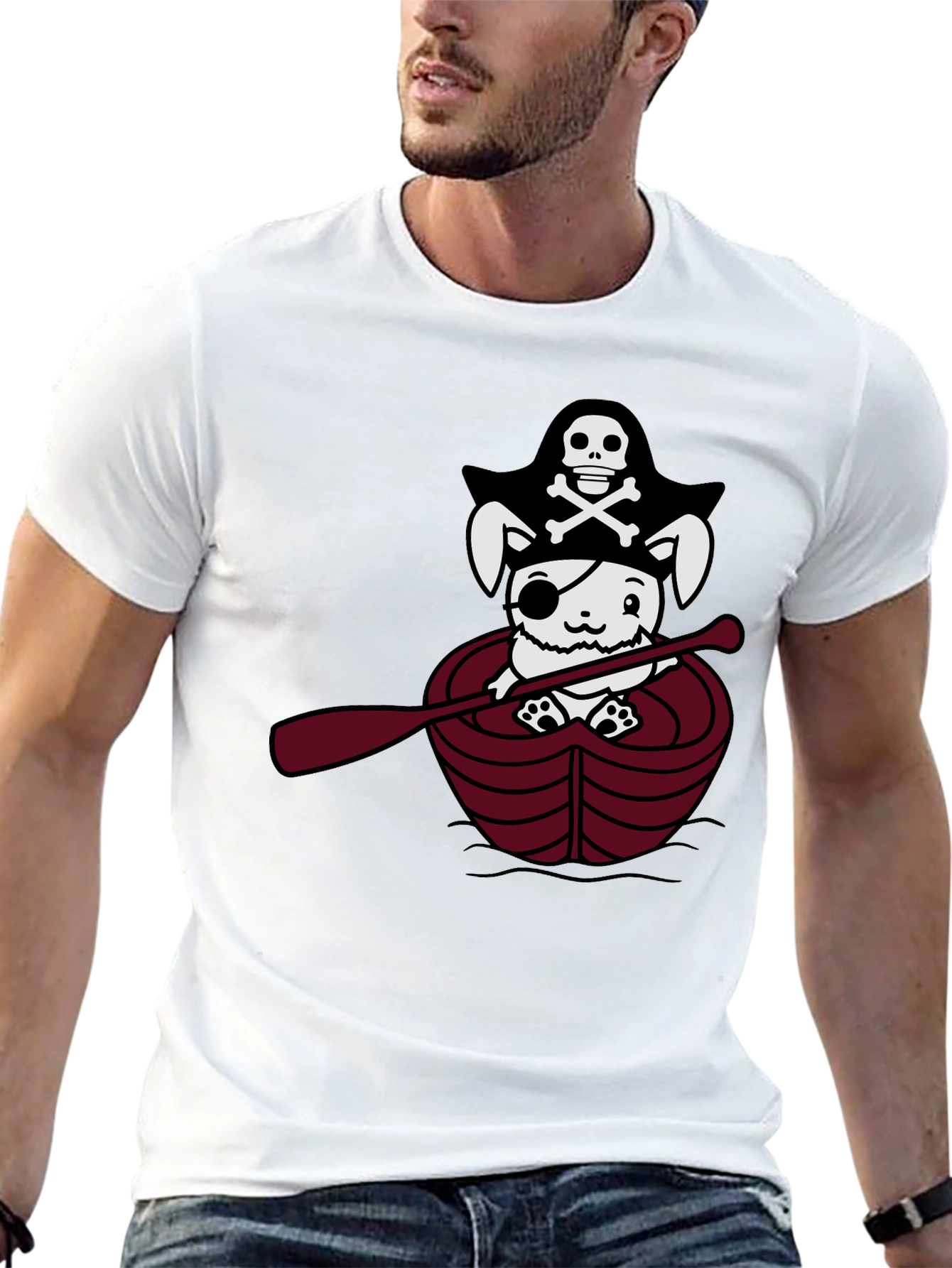 Black Pirate Bunny T-Shirt - Cute Nautical Tee view 13