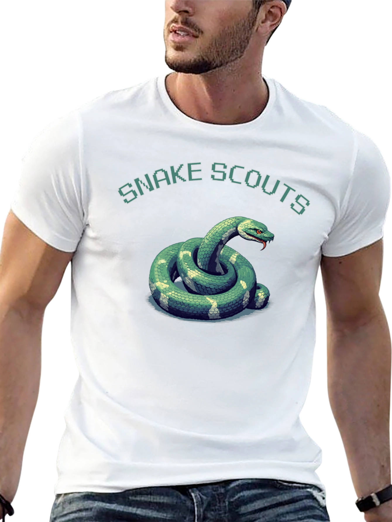 Black Snake Scouts Graphic T-Shirt - Black Cotton Tee view 13