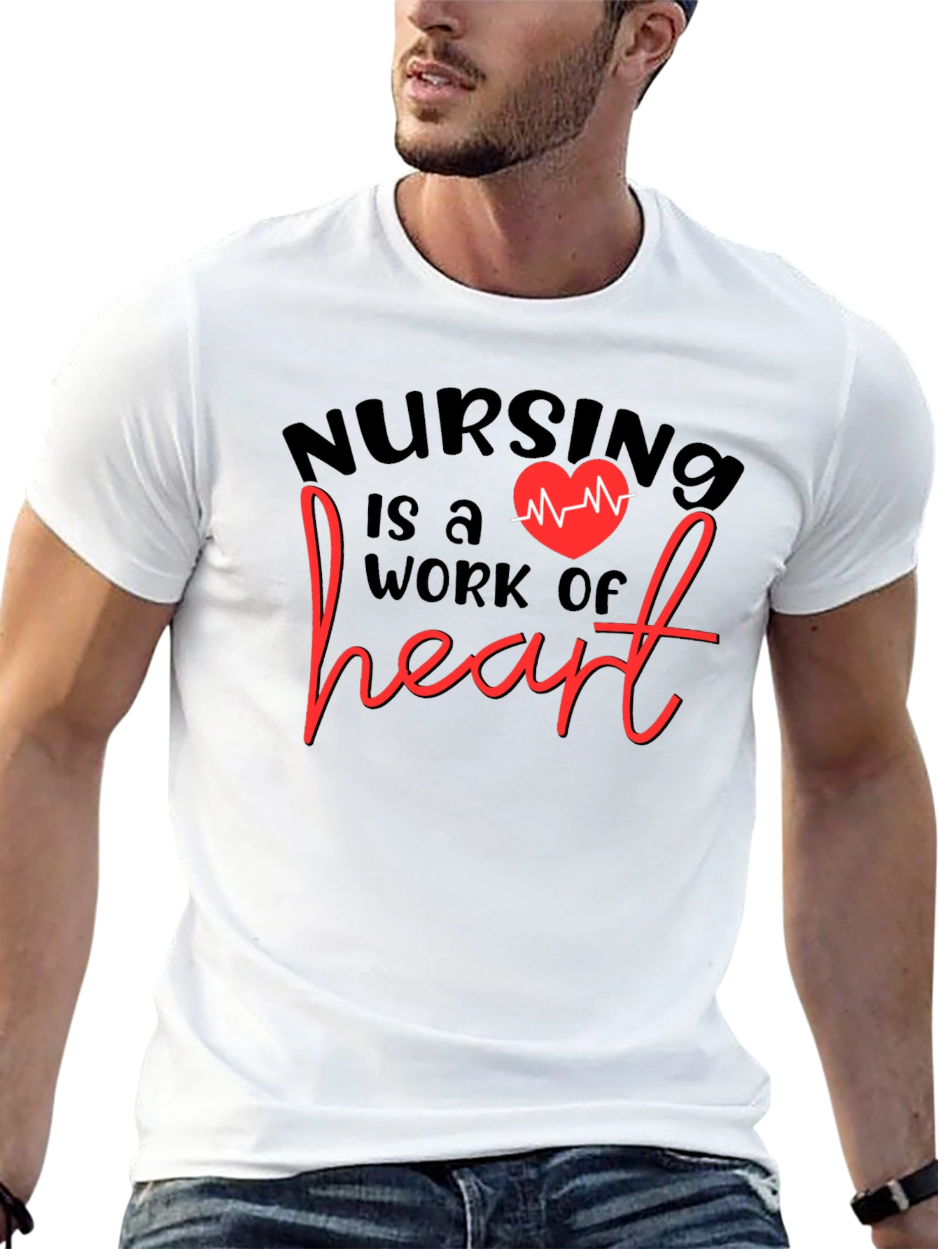 Black Nursing is a Work of Heart T-Shirt view 13