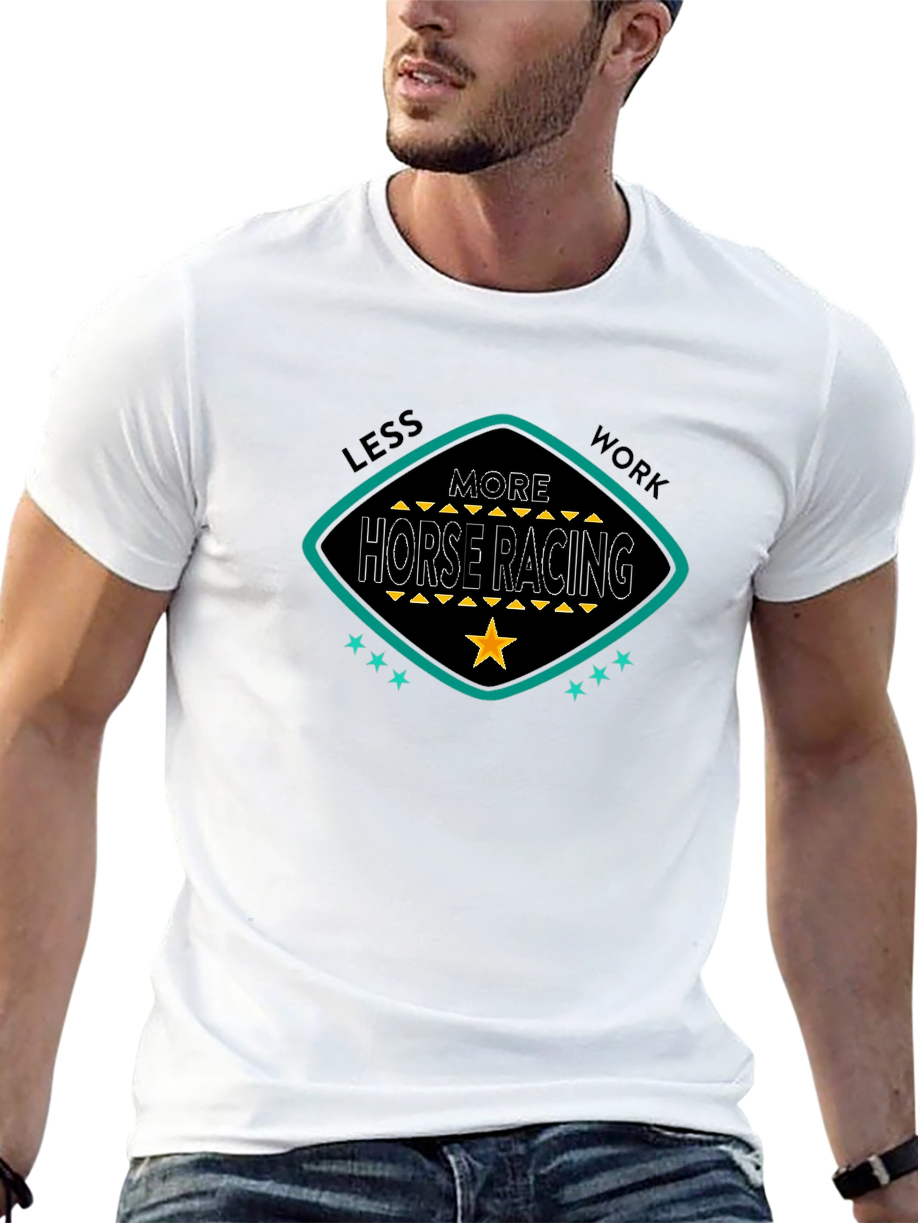 Black More Horse Racing Black T-Shirt view 13