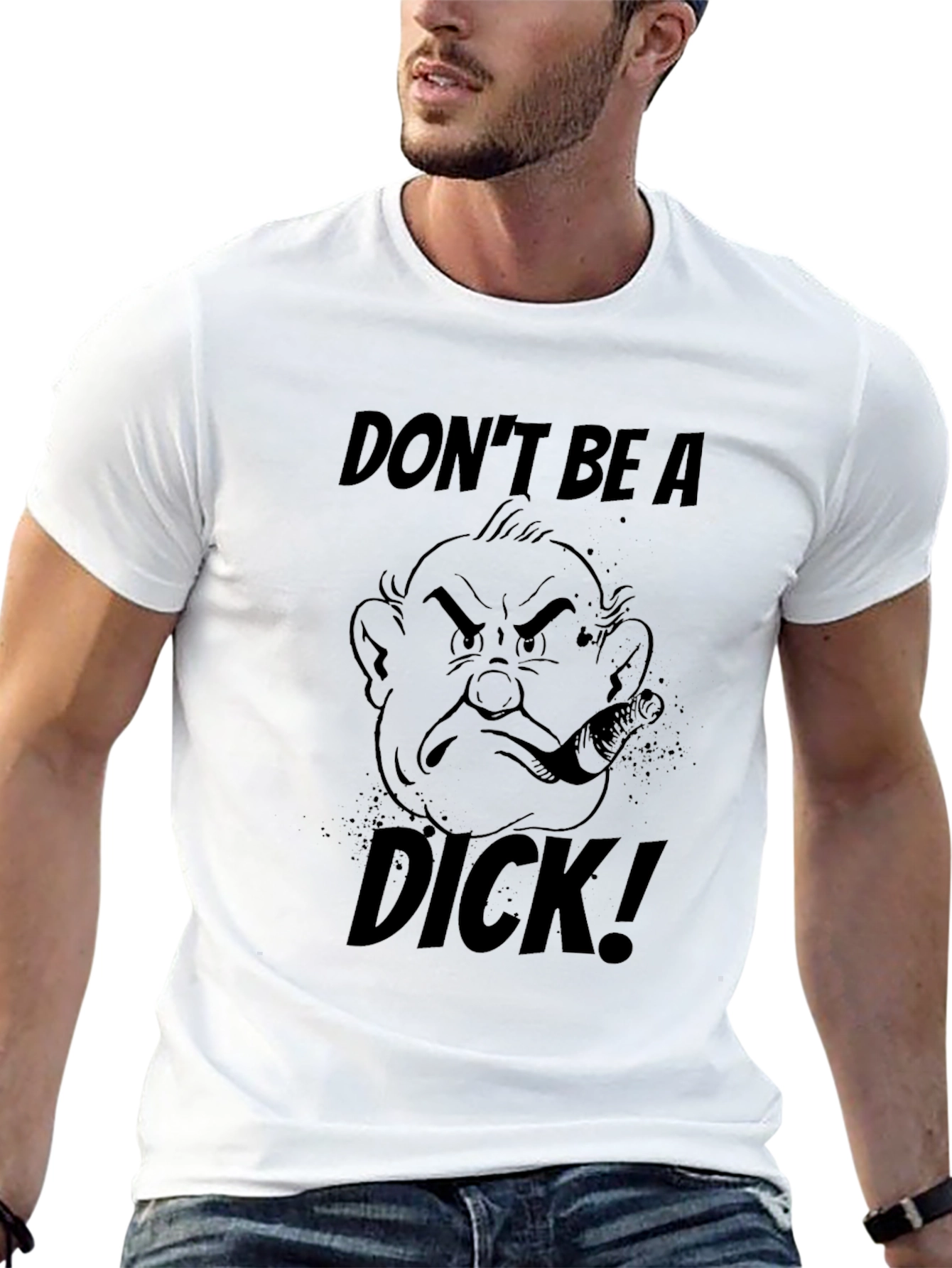Black Don't Be A Dick! Graphic T-Shirt view 13