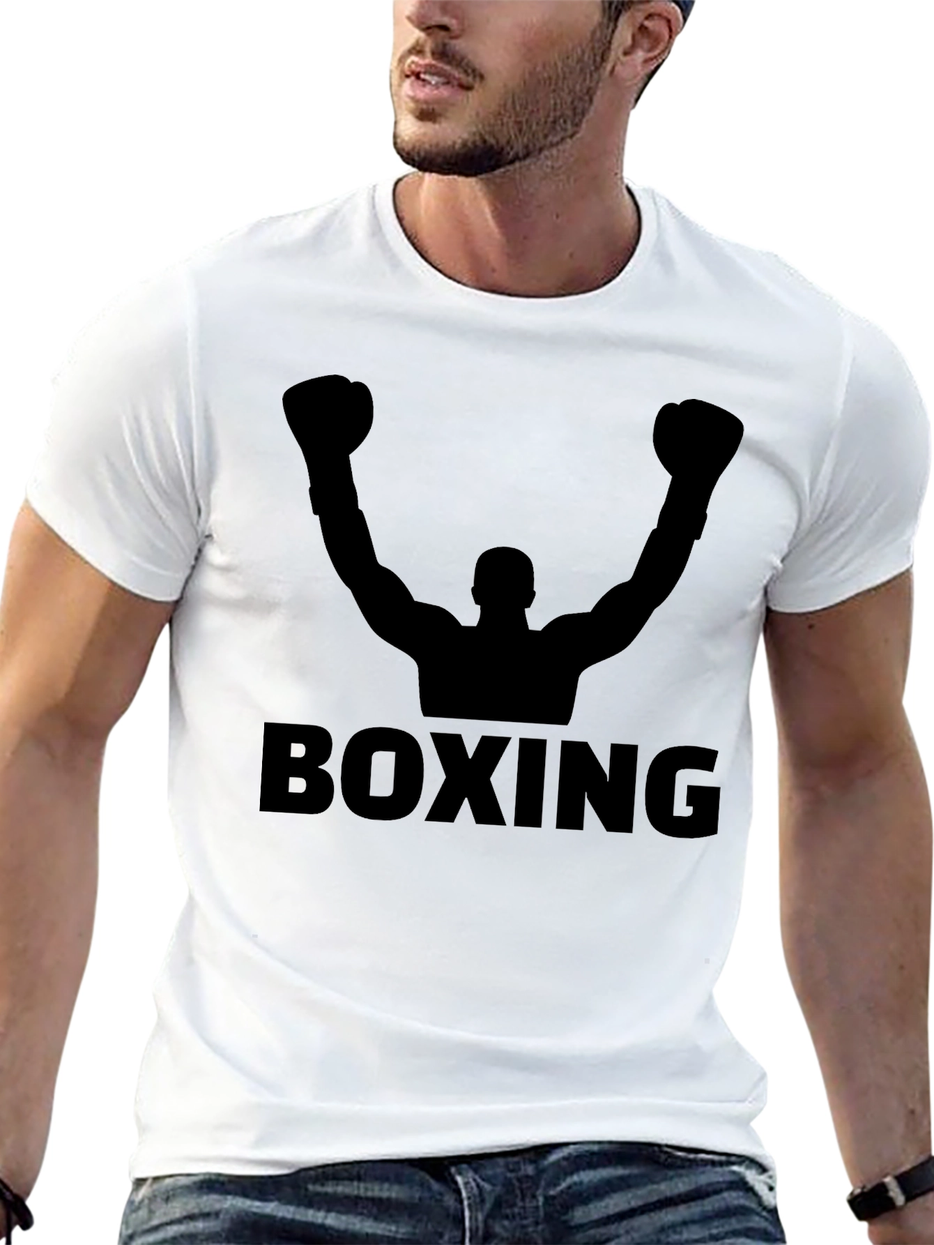 Black Boxing Silhouette Graphic Tee - Black view 13