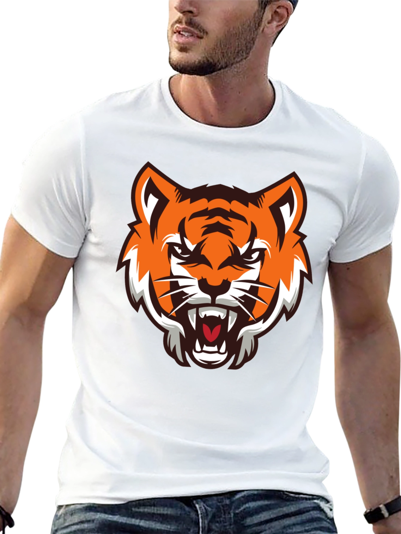 Black Tiger Graphic Black T-Shirt view 13