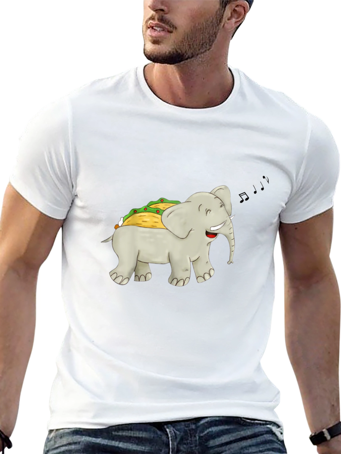 Black Elephant Taco Funny Graphic T-Shirt view 13