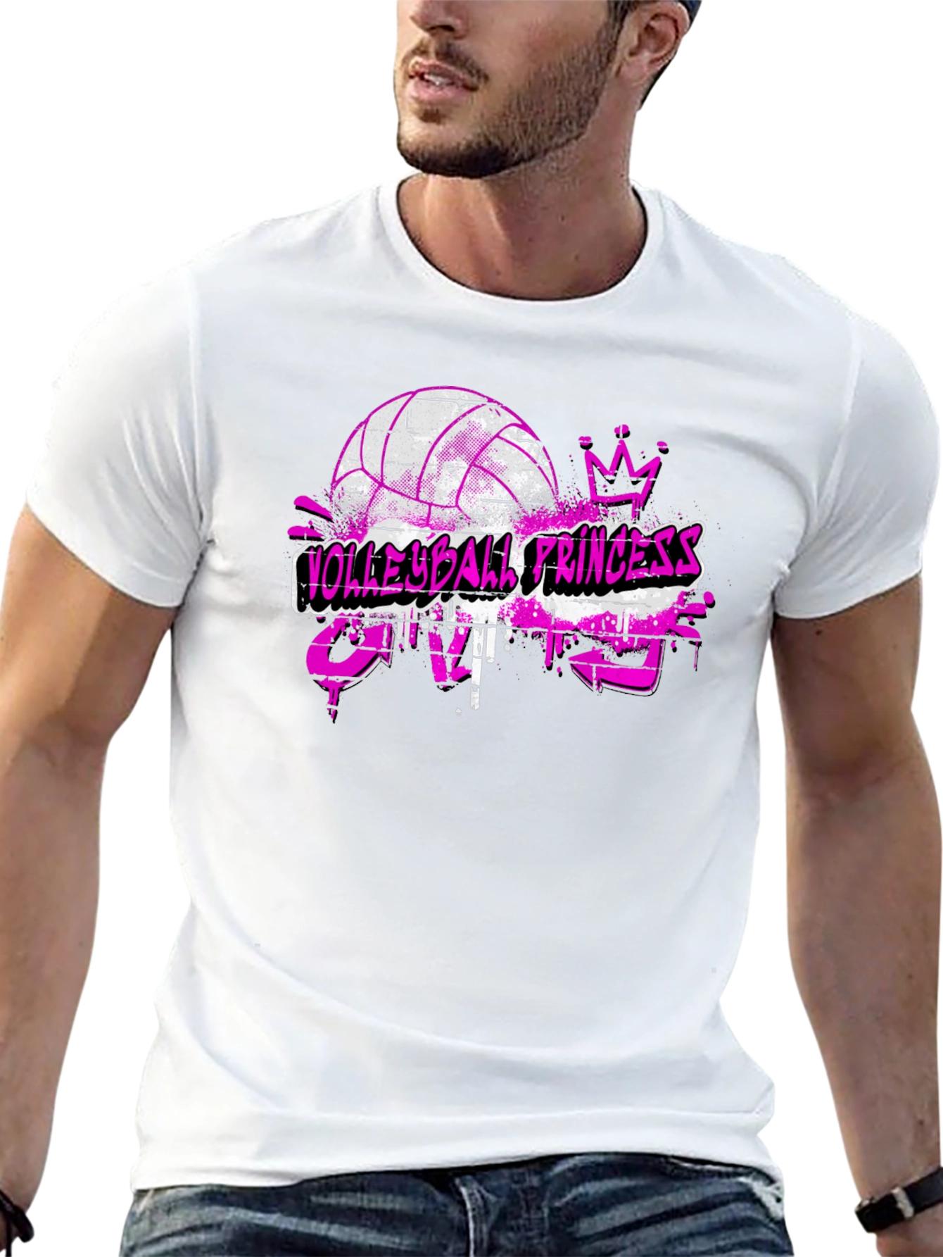 Black Volleyball Princess Crazy T-Shirt view 13