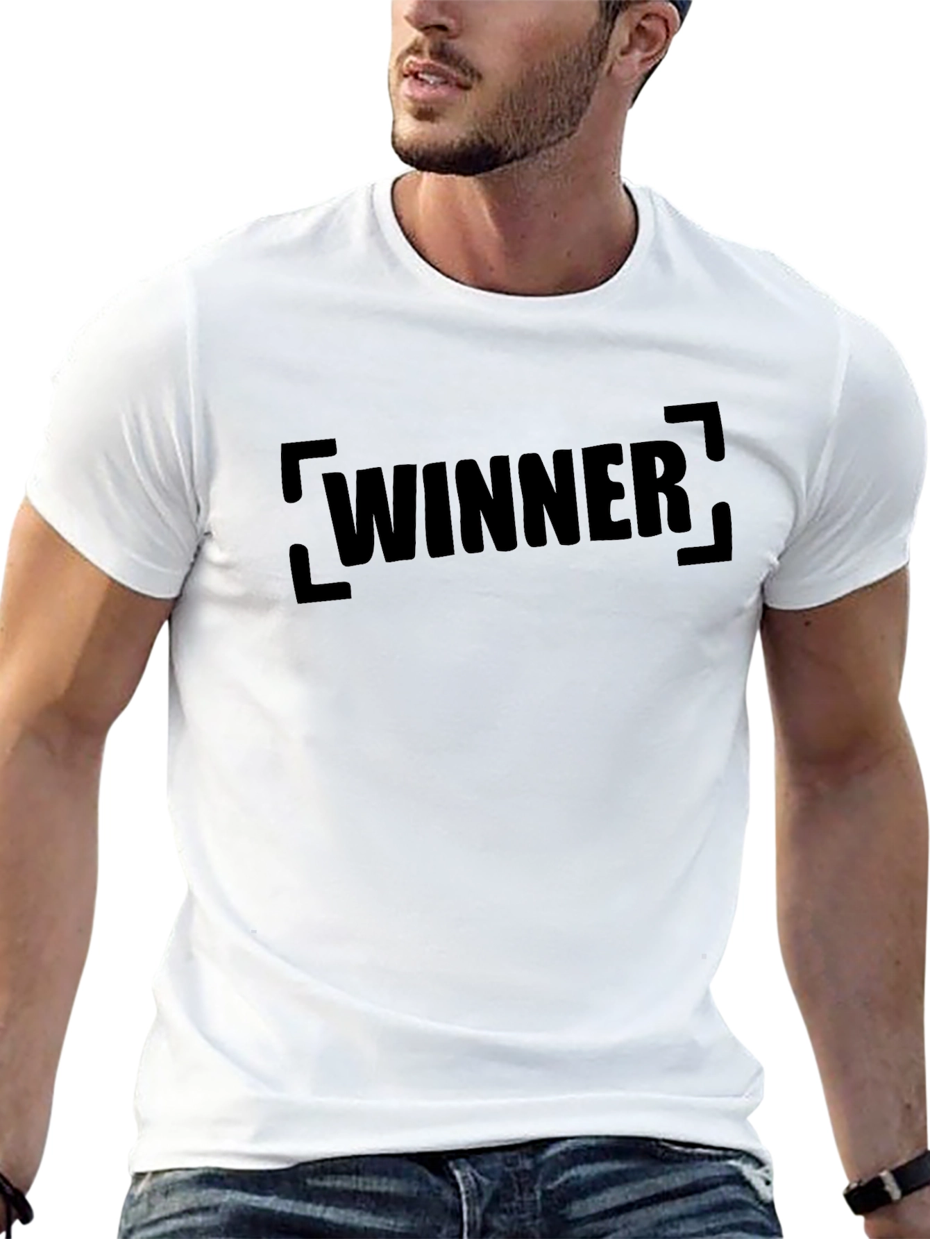 Black WINNER Graphic Tee - Black Cotton T-Shirt view 13