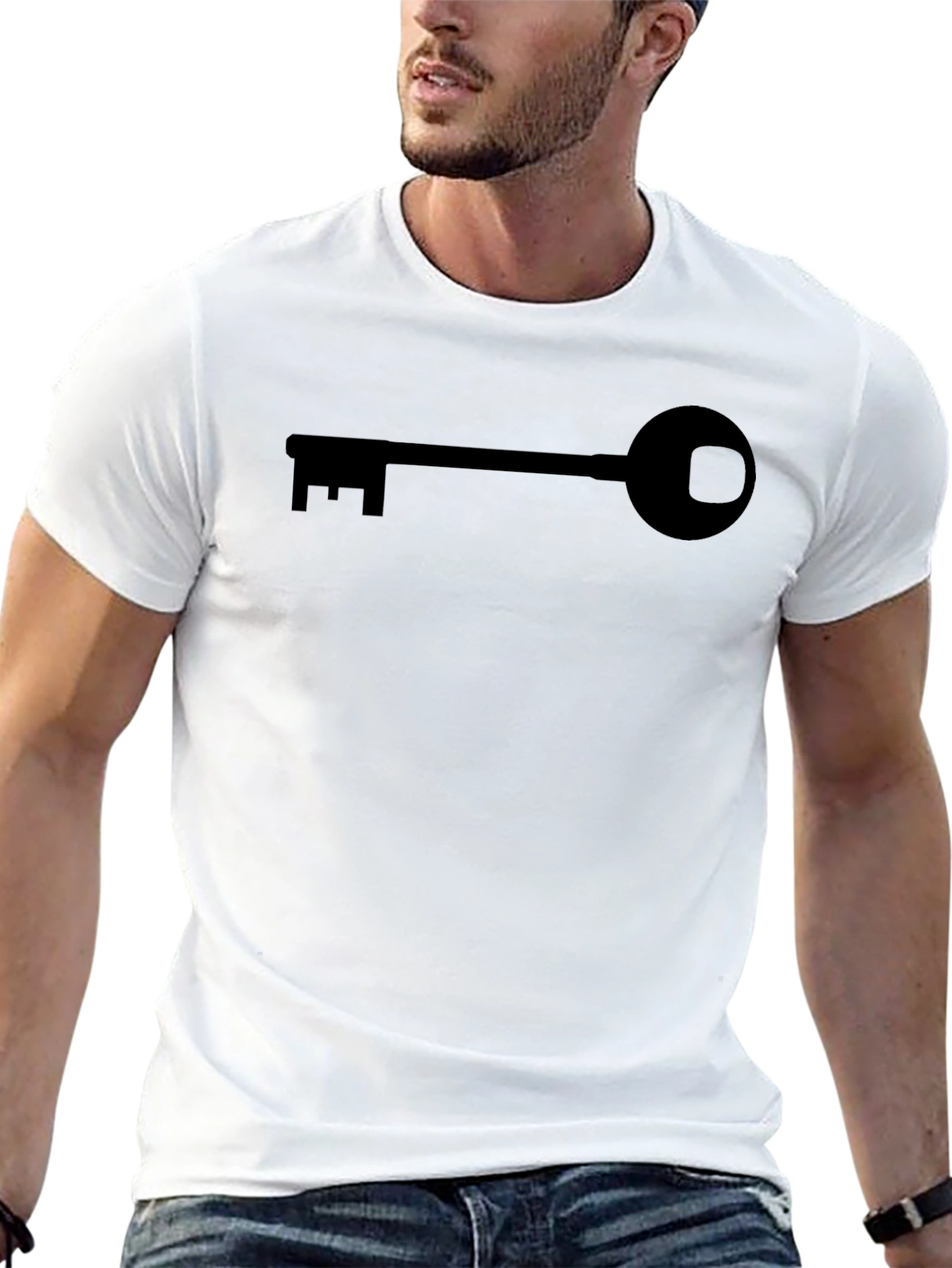 Black Key Graphic T-Shirt - Modern Minimalist Design view 13