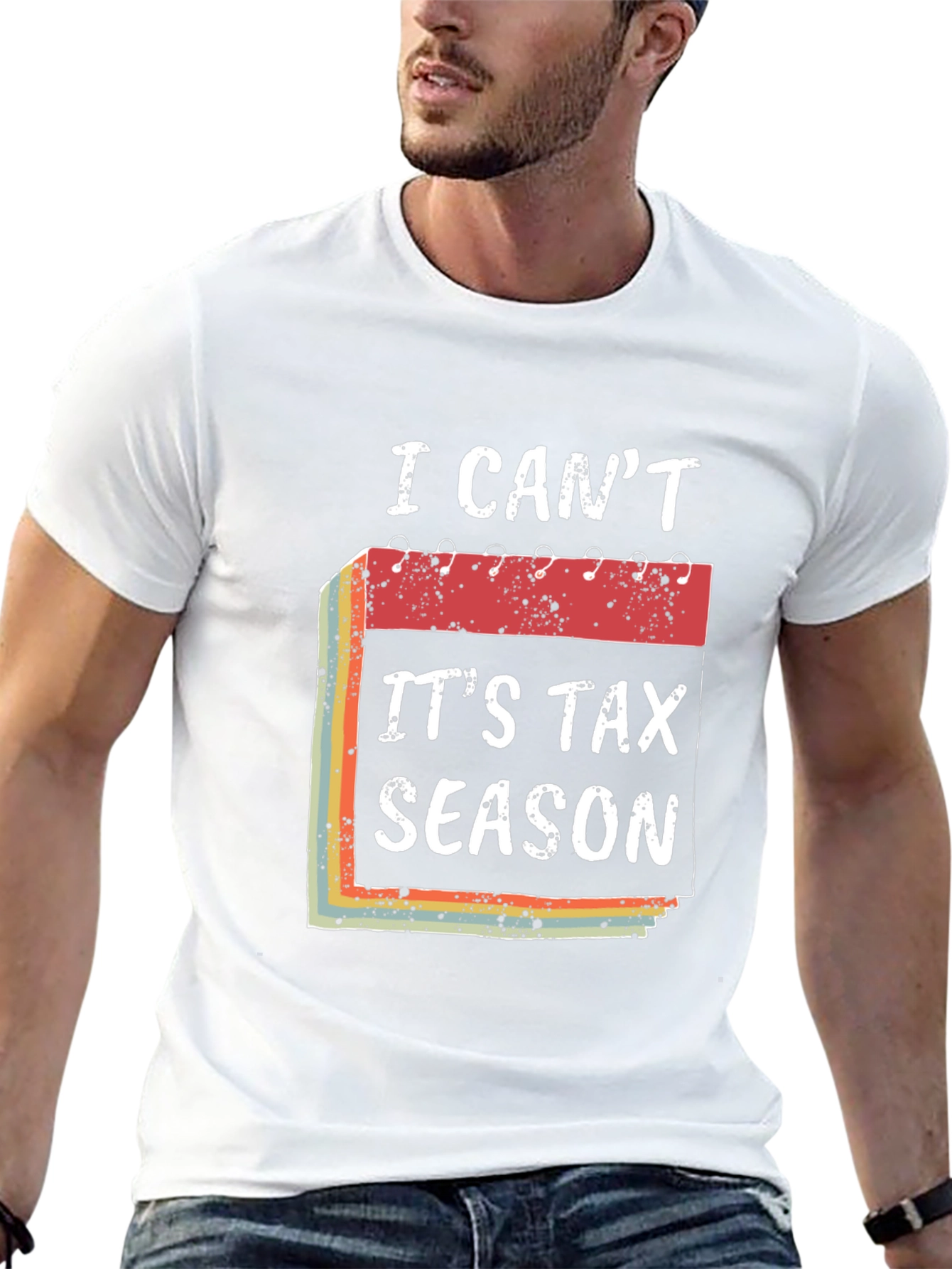 Black I Can't It's Tax Season T-Shirt Funny Accountant Tee view 13