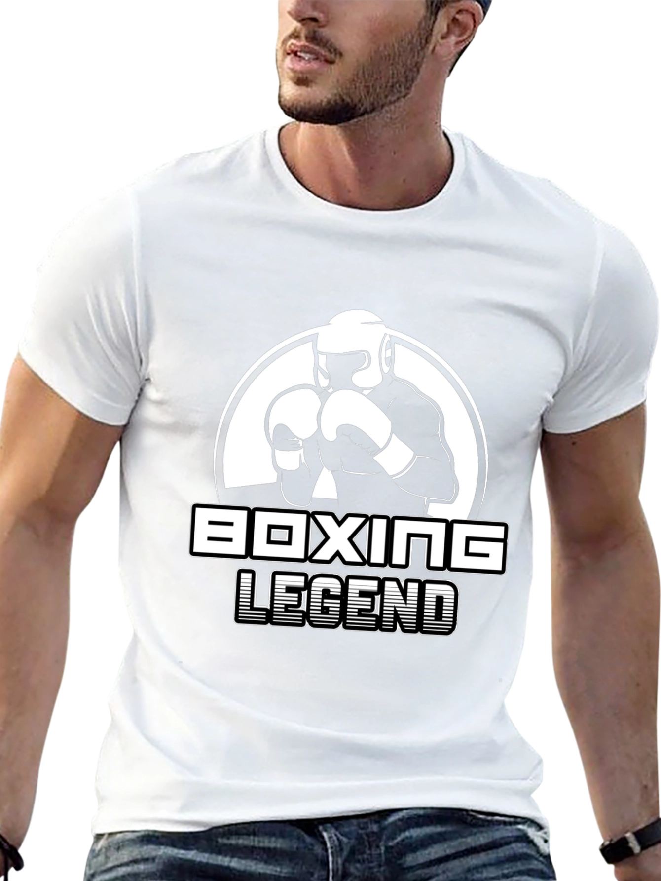 Boxing Legend Graphic Tee - Black Cotton T-Shirt - 13