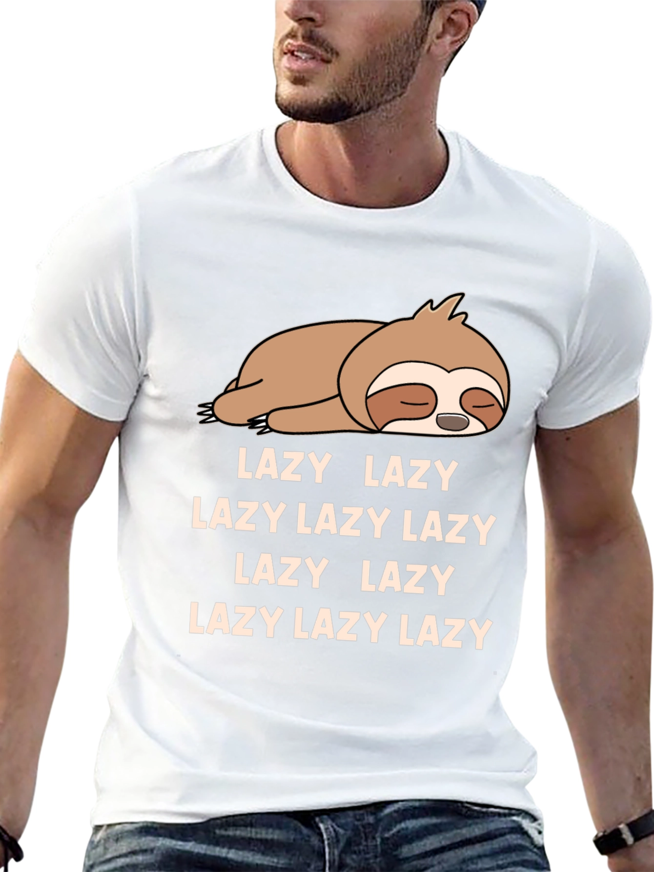Black Lazy Sloth T-Shirt Funny Graphic Tee view 13