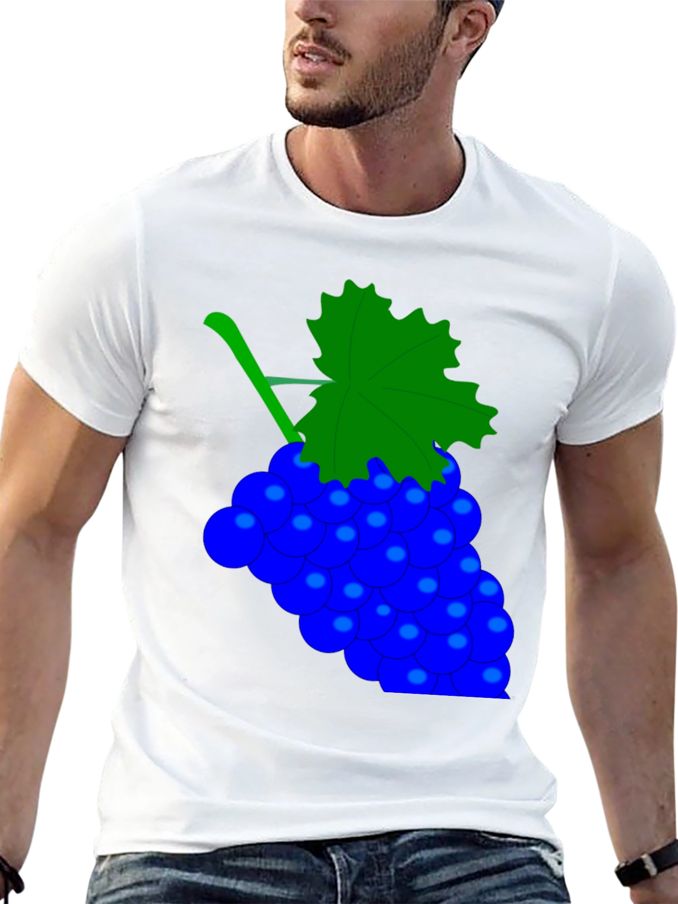 Black Novelty Grape Design Black T-Shirt view 13