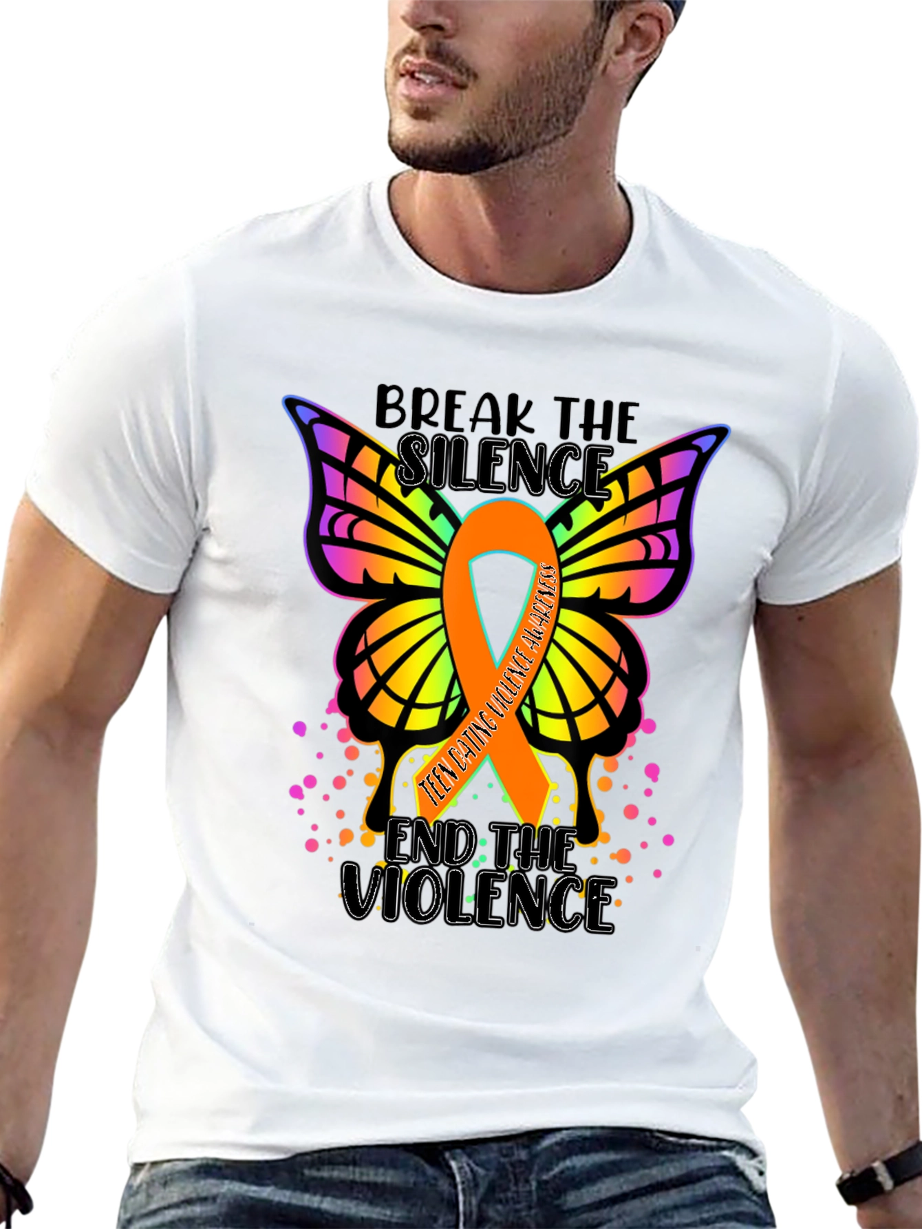 Black Teen Dating Violence Awareness T-Shirt view 13