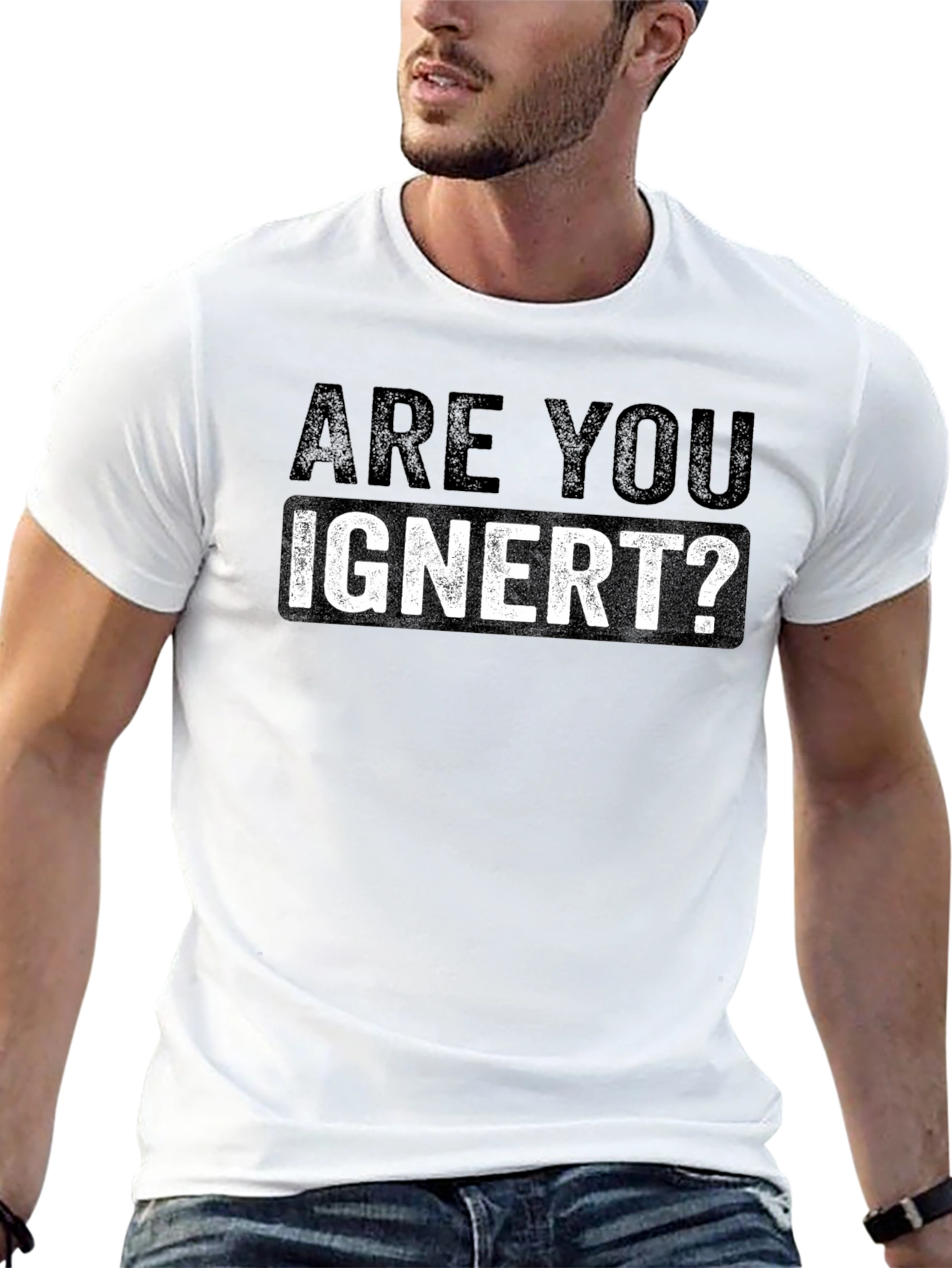 Black Are You Ignert? Graphic Novelty Men's T-Shirt view 13