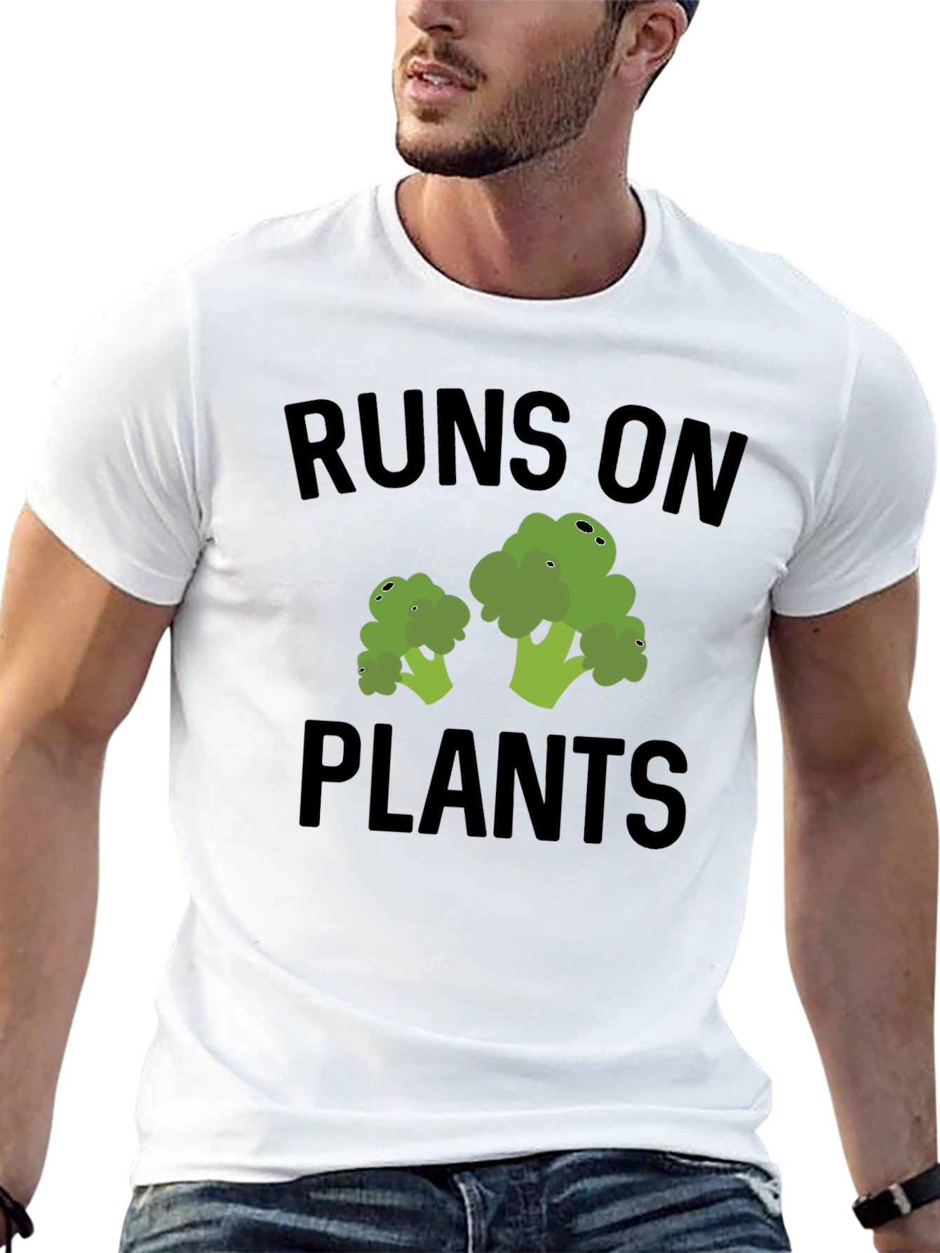 Black Runs on Plants Vegan T-Shirt view 13