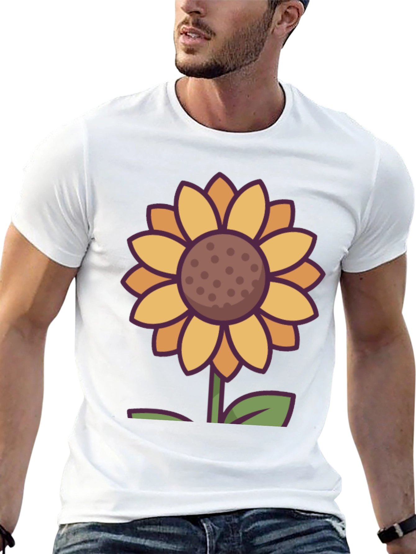 Black Sunflower Graphic Tee - Unisex Black T-Shirt view 13