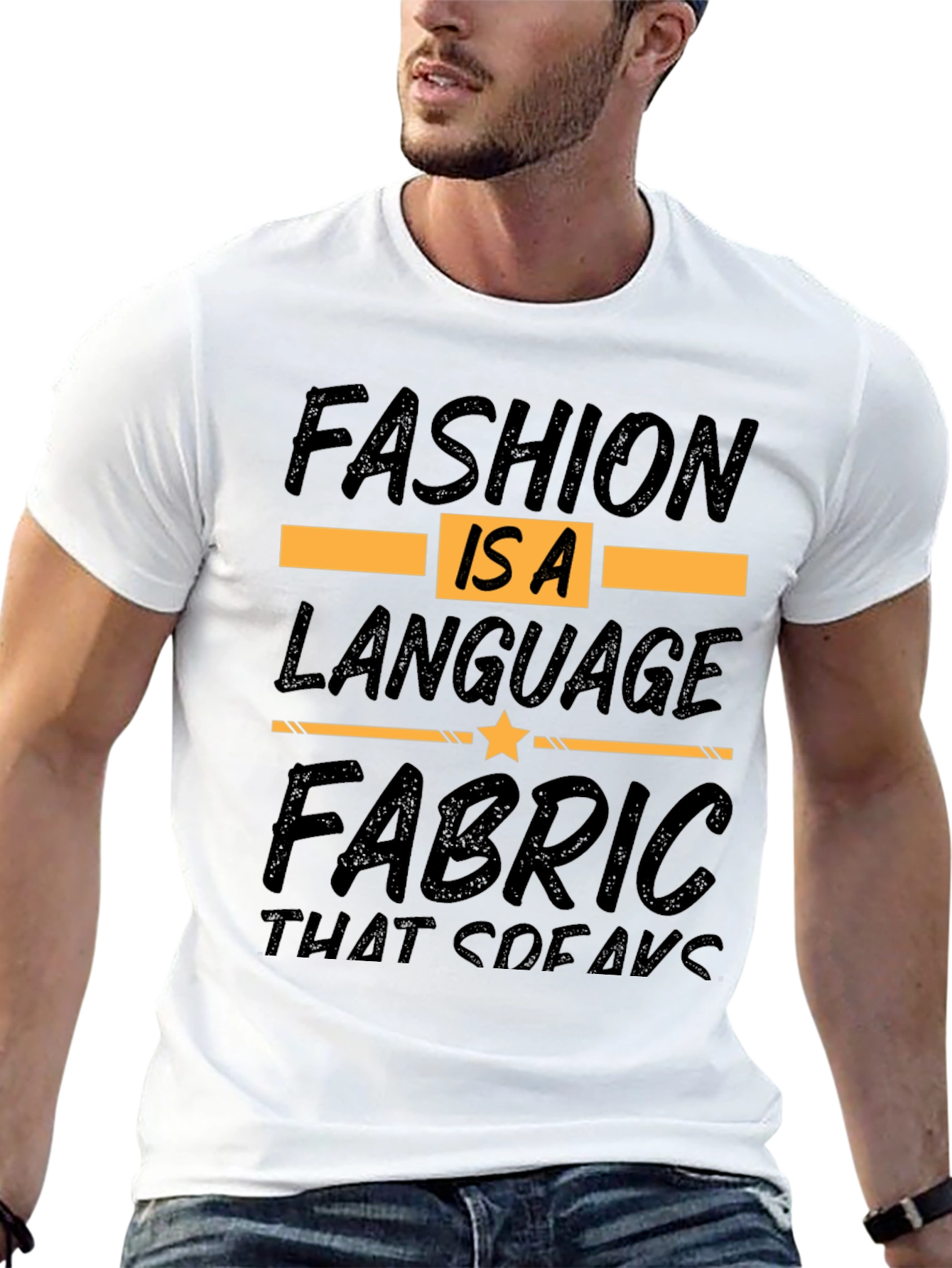 Fashion Is A Language Black Graphic Tee - 13
