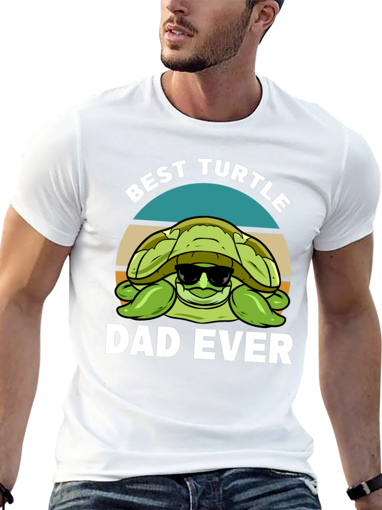 Black Best Turtle Dad Ever Graphic T-Shirt view 13