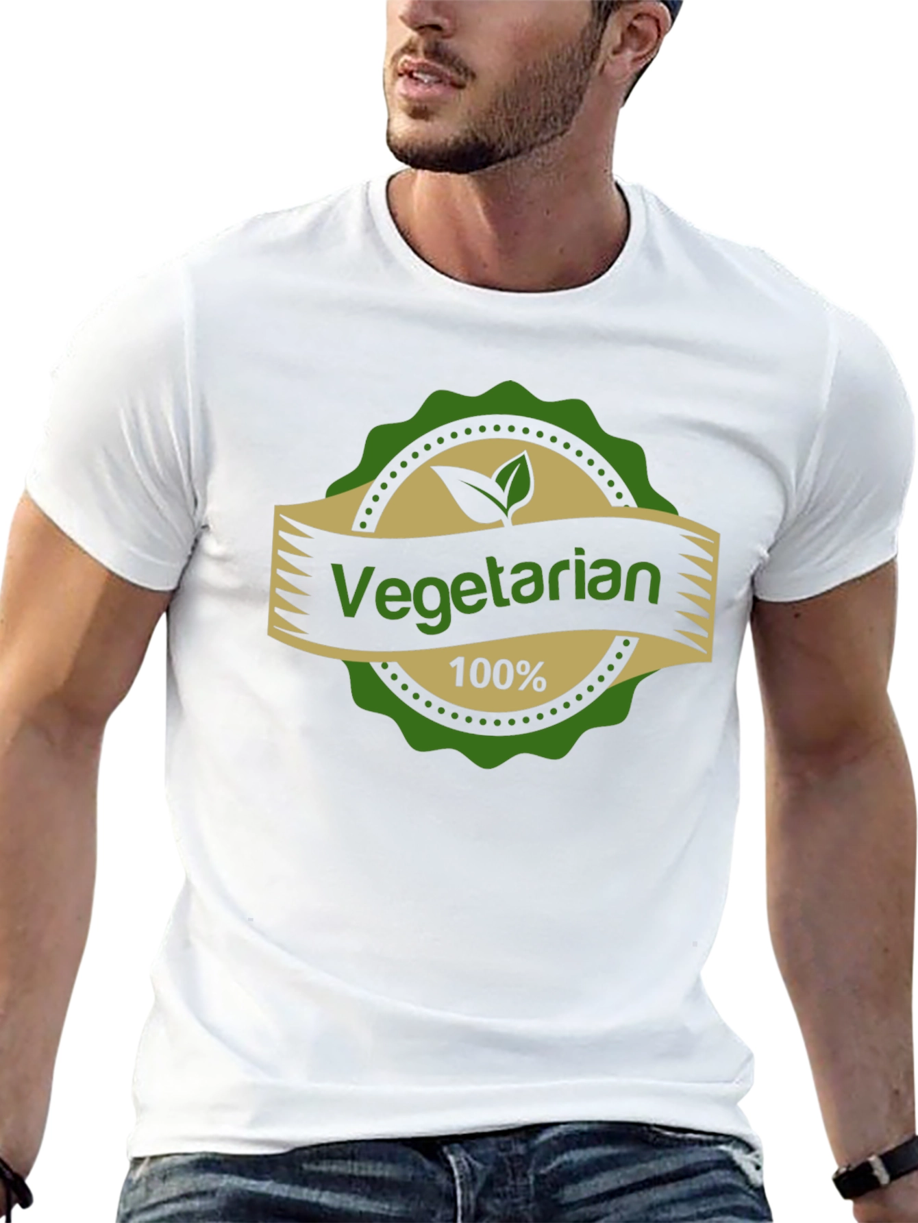 Black Vegetarian 100% T-Shirt view 13