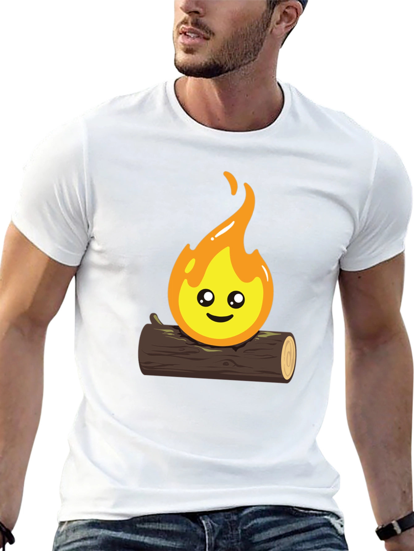 Black Cute Campfire Graphic T-Shirt - Black view 13