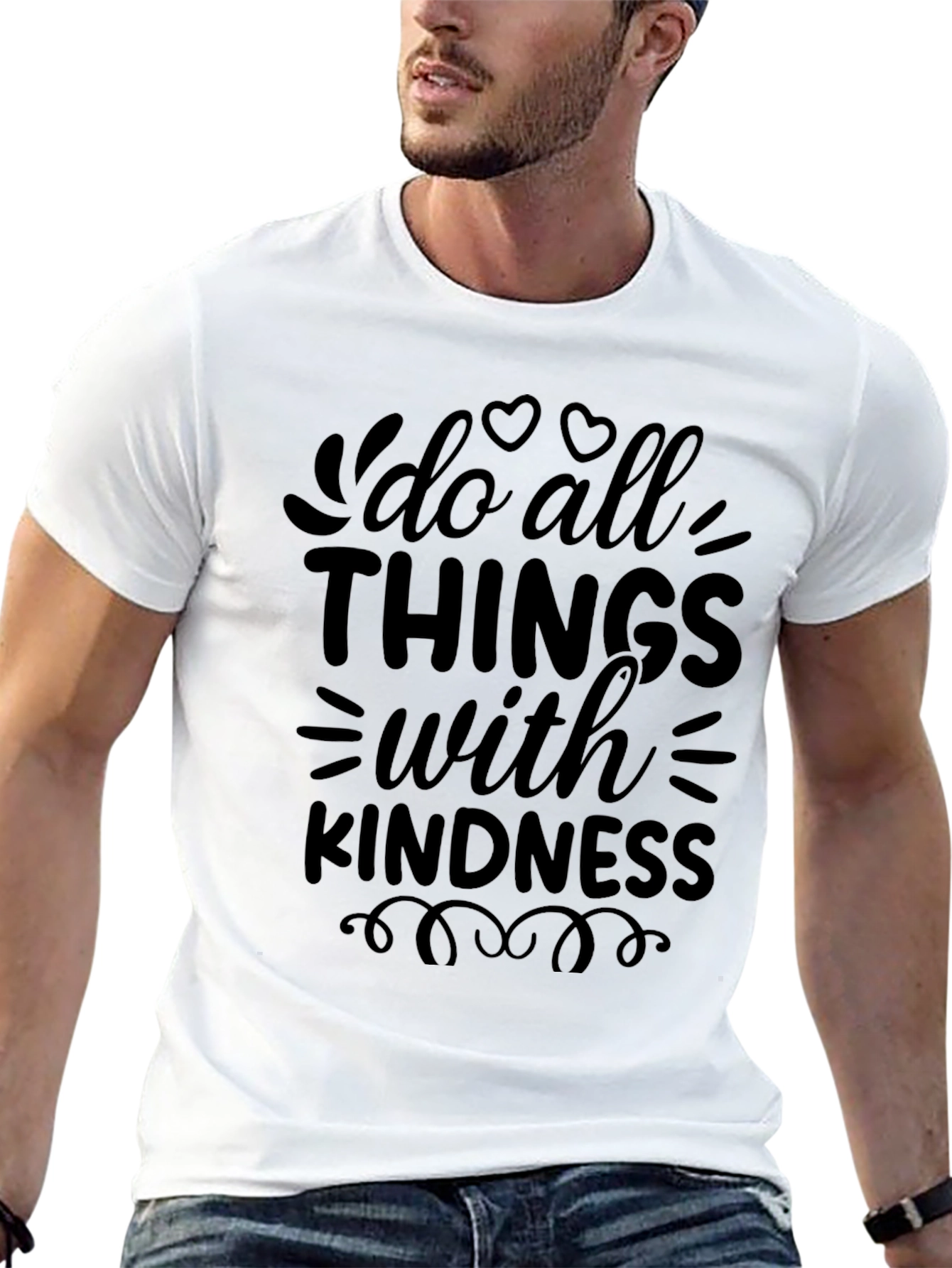Black Kindness Graphic Tee - Black Casual Shirt view 13