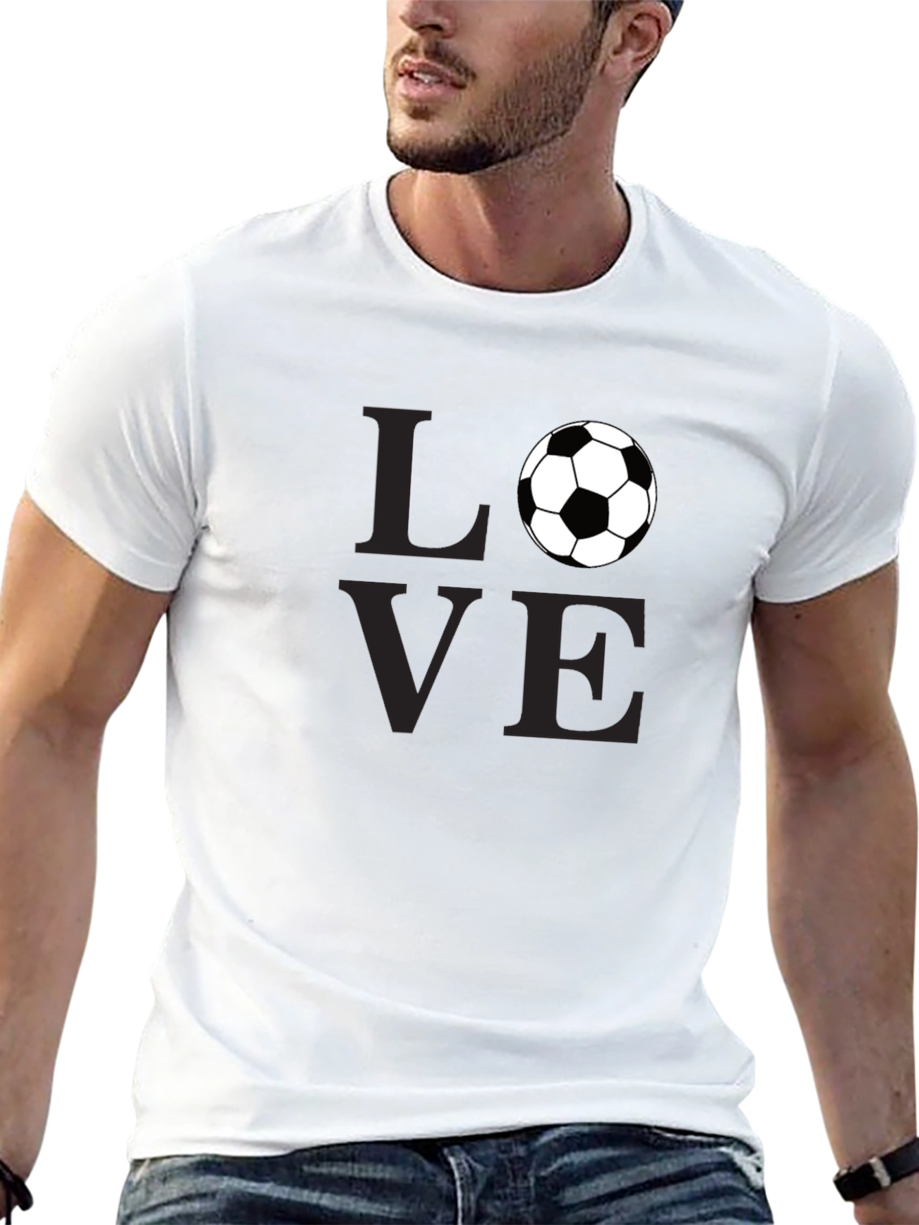 Black Love Soccer Graphic T-Shirt view 13