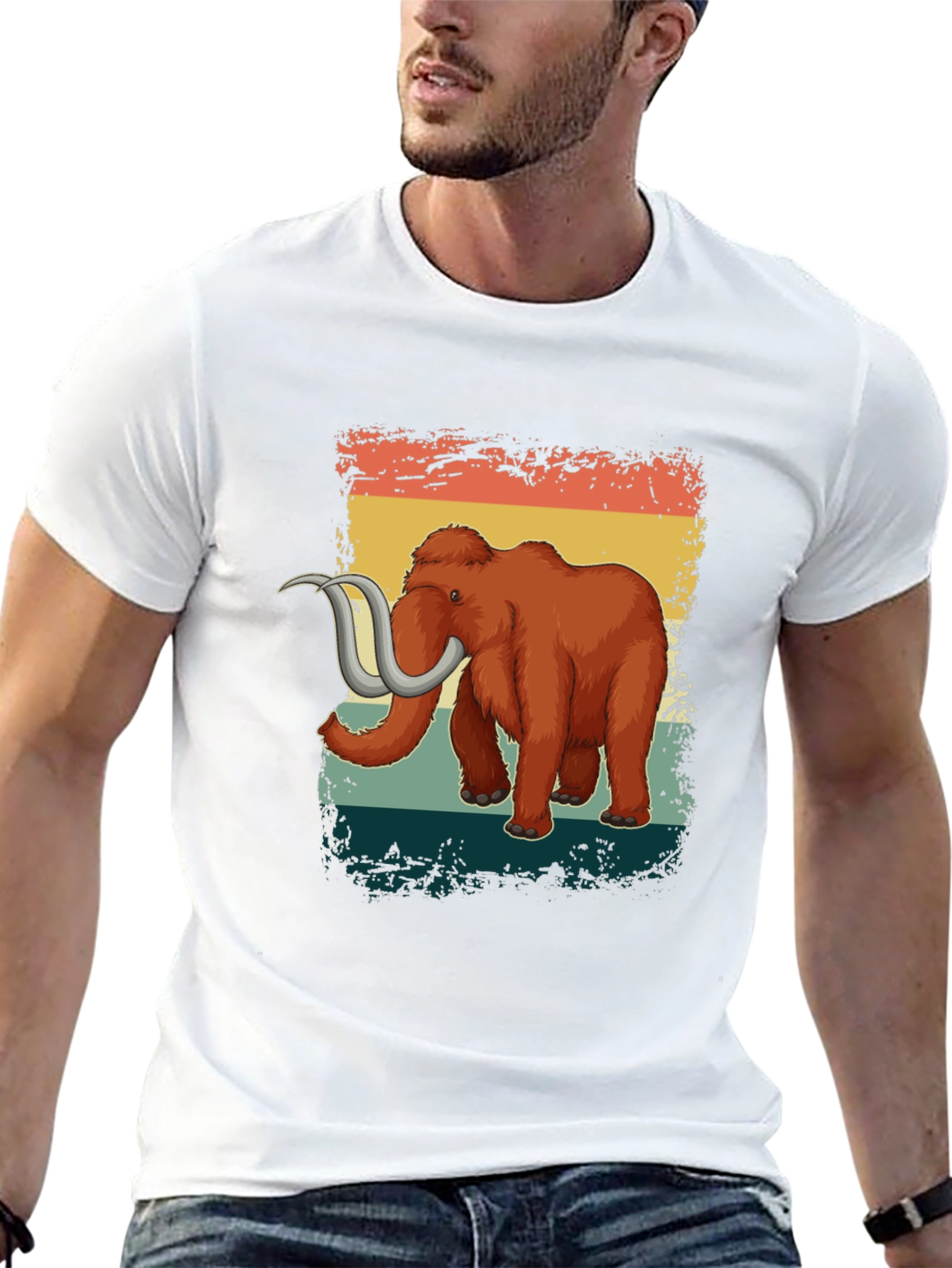 Black Retro Mammoth Graphic T-Shirt Vintage Style Tee view 13