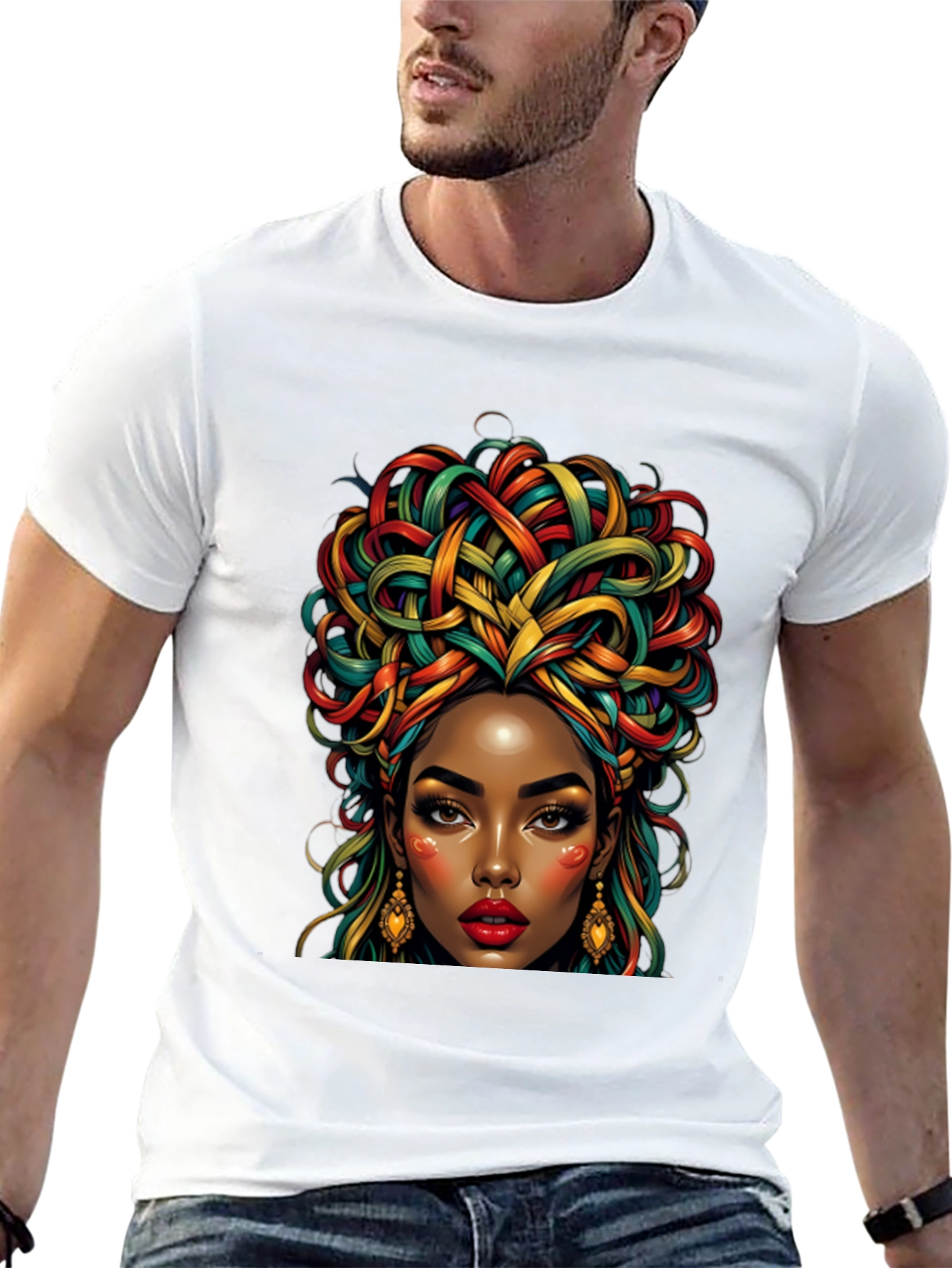 Black T-Shirt - Woman Portrait - 13