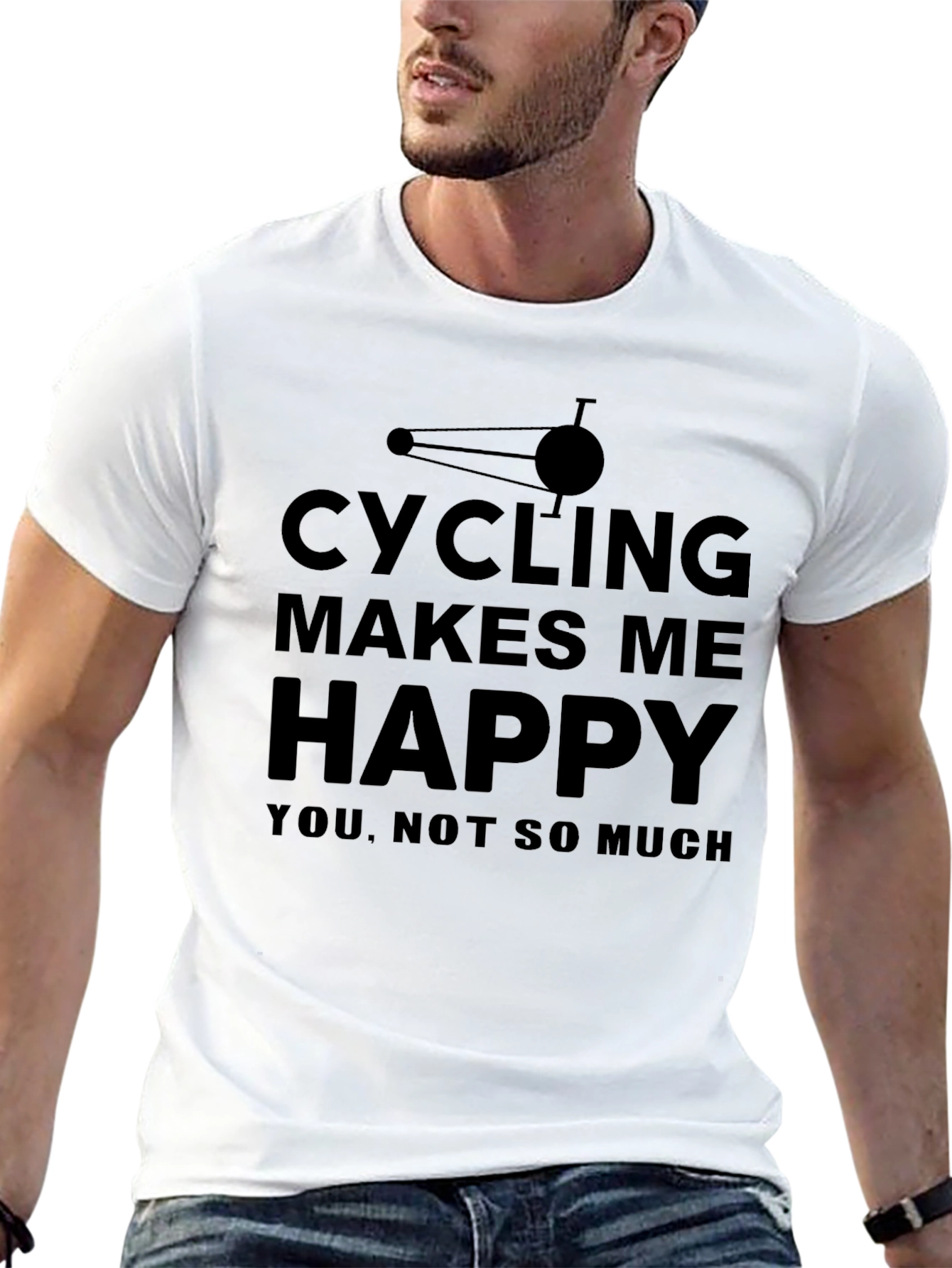 Black Cycling Makes Me Happy Tee view 13