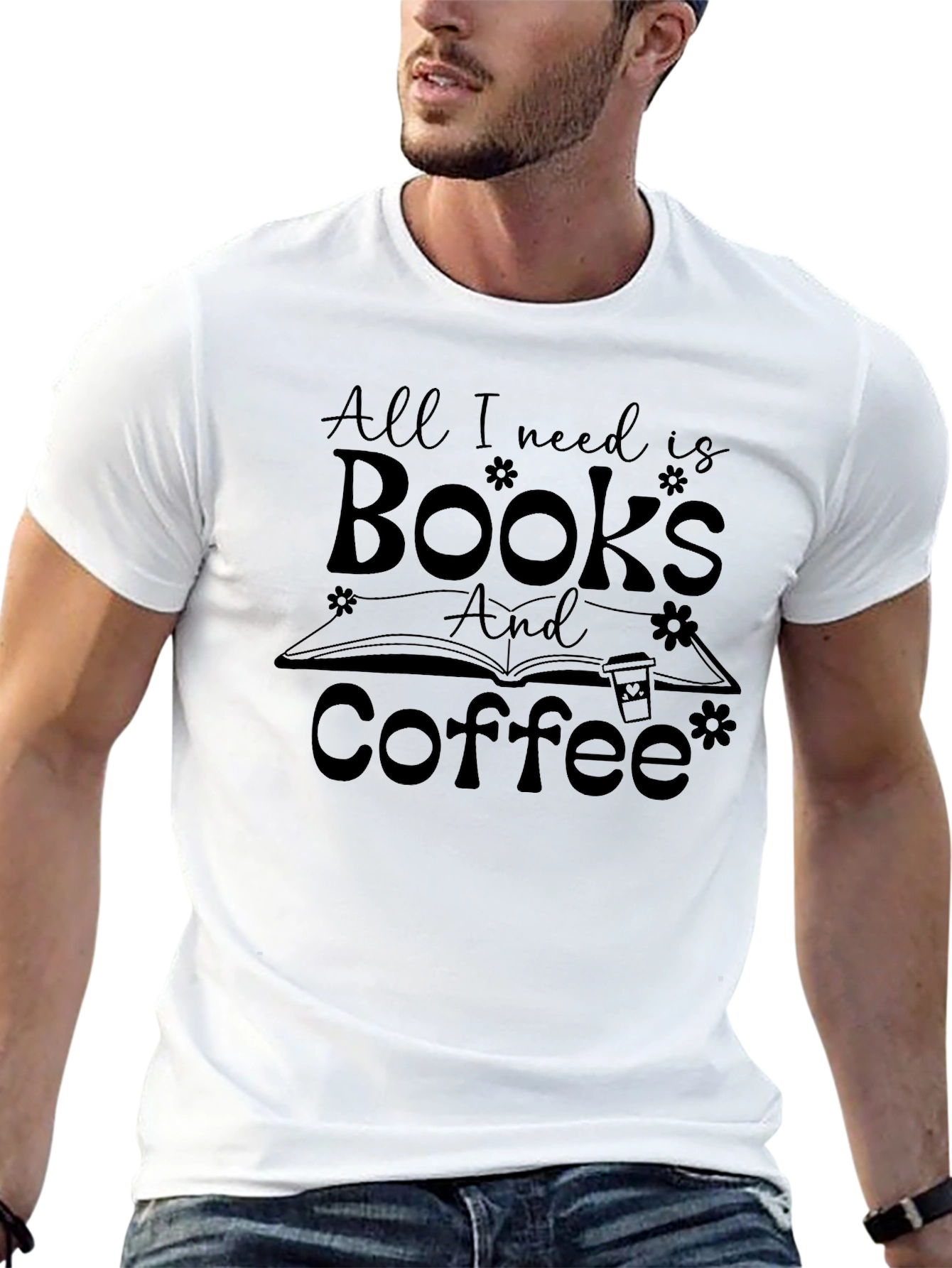Black Books and Coffee Graphic T-Shirt view 13