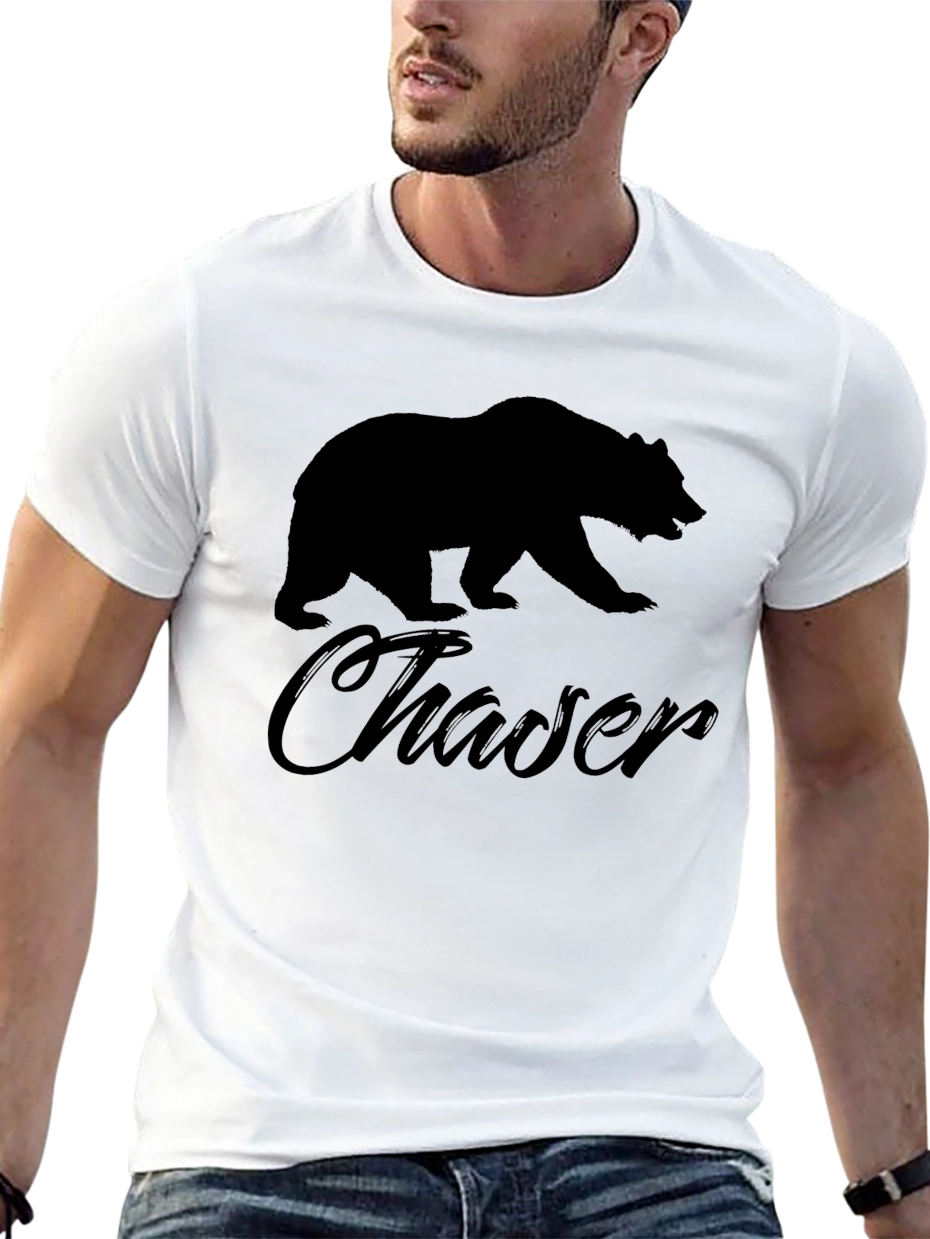 Black Bear Chaser Black T-Shirt for Men view 13