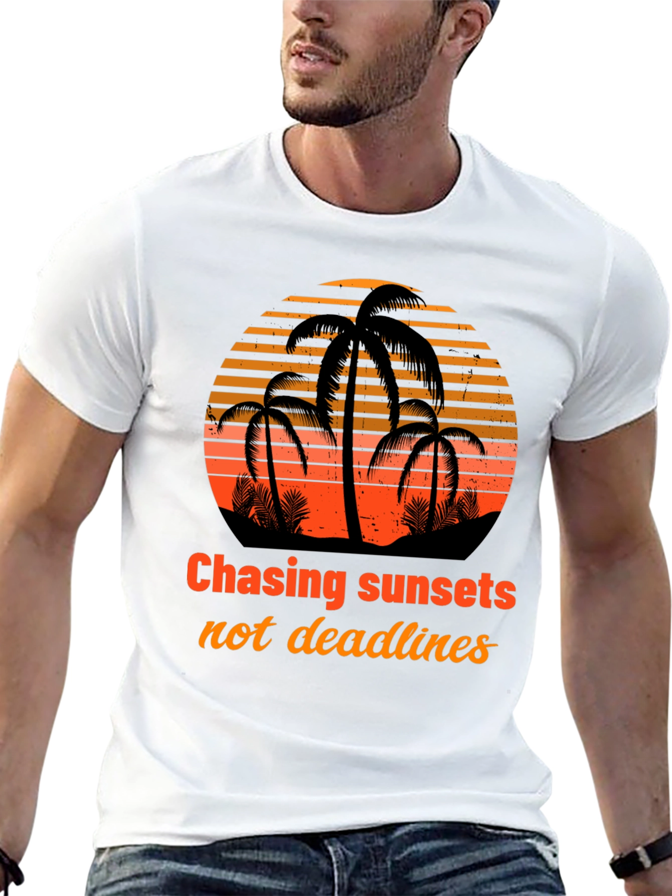 Black Chasing Sunsets T-Shirt - Tropical Design view 13