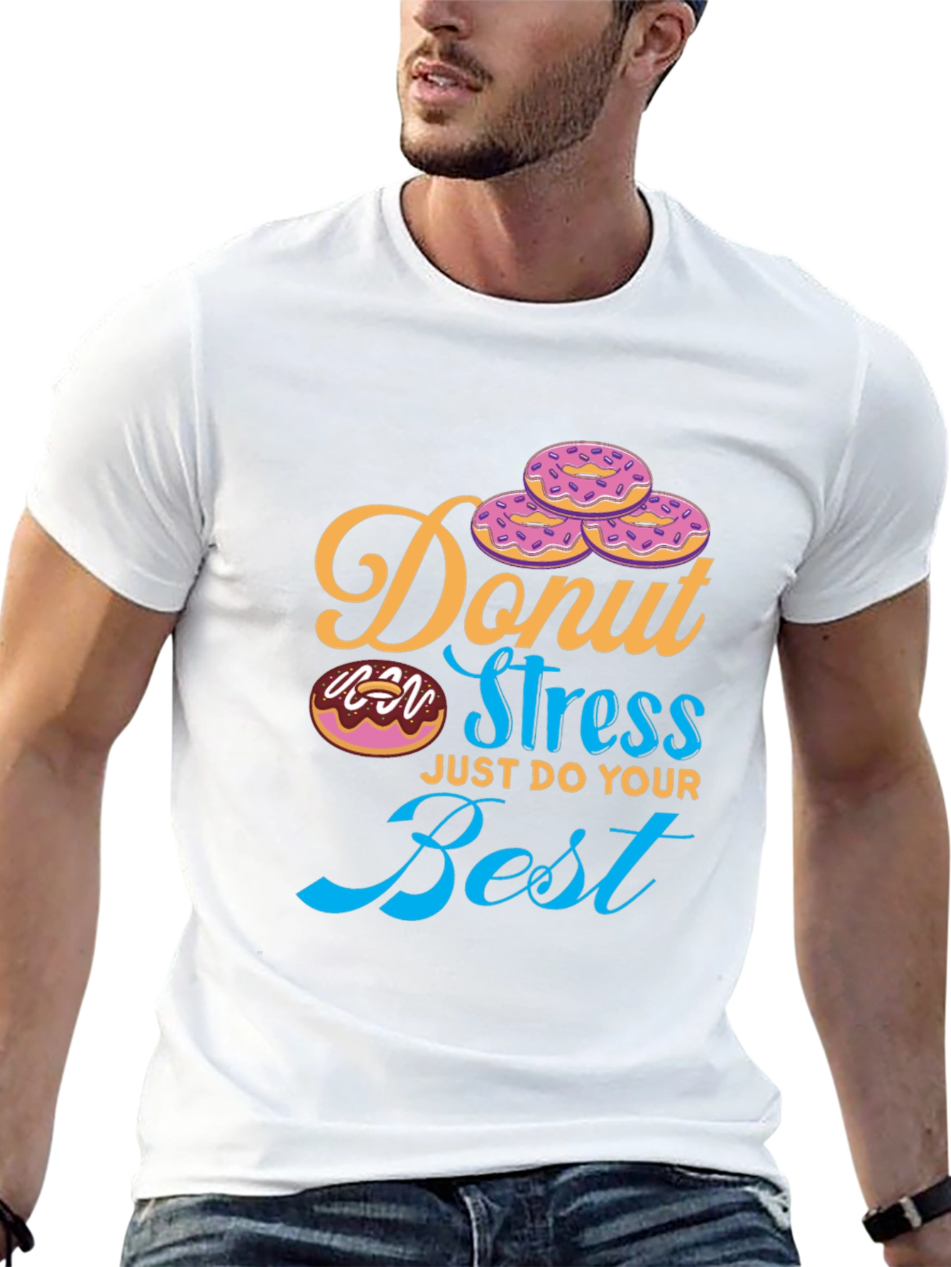 Black Donut Stress T-Shirt - Just Do Your Best Tee view 13