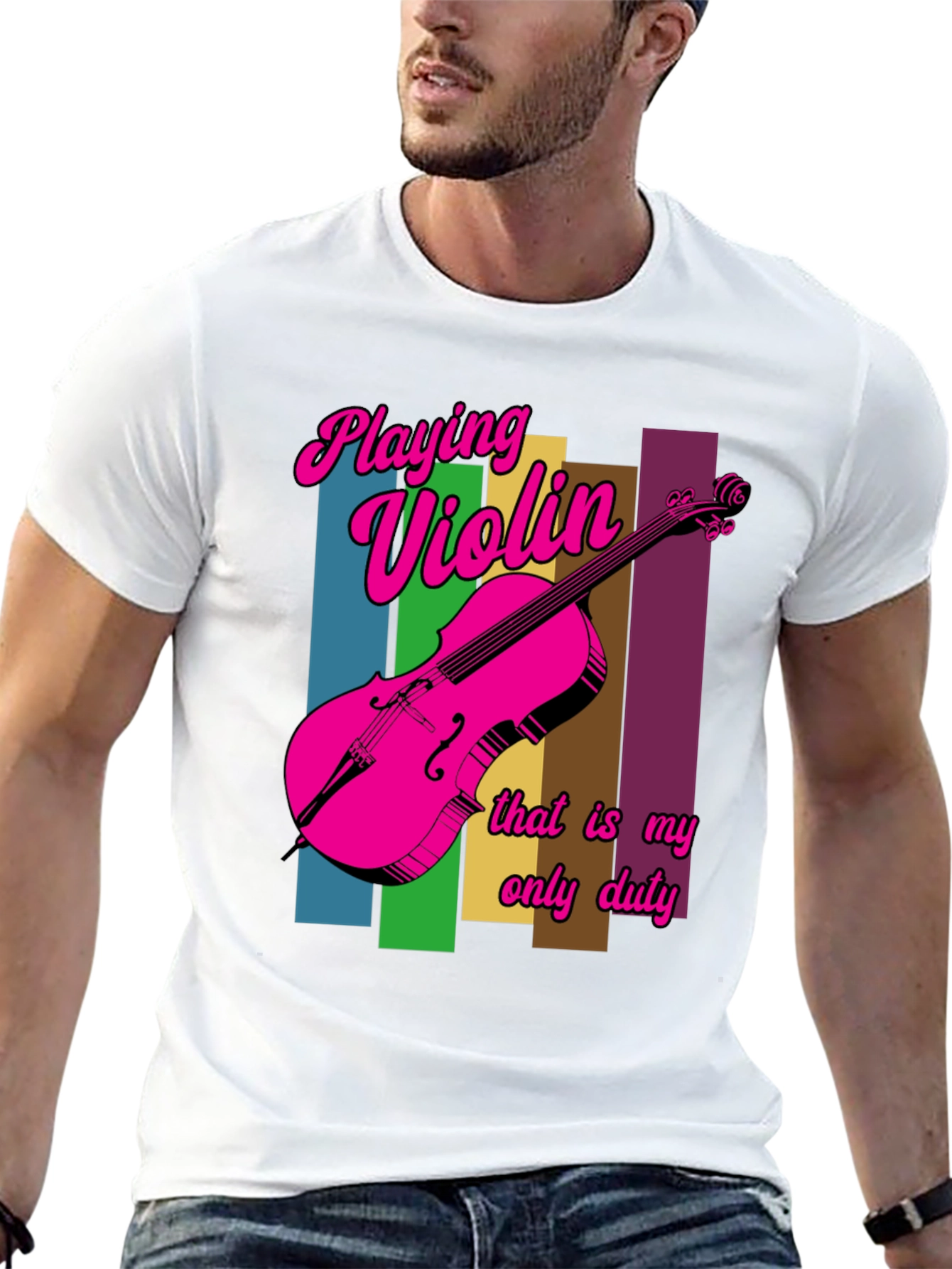 Black Playing Violin T-Shirt - Unique Design view 13