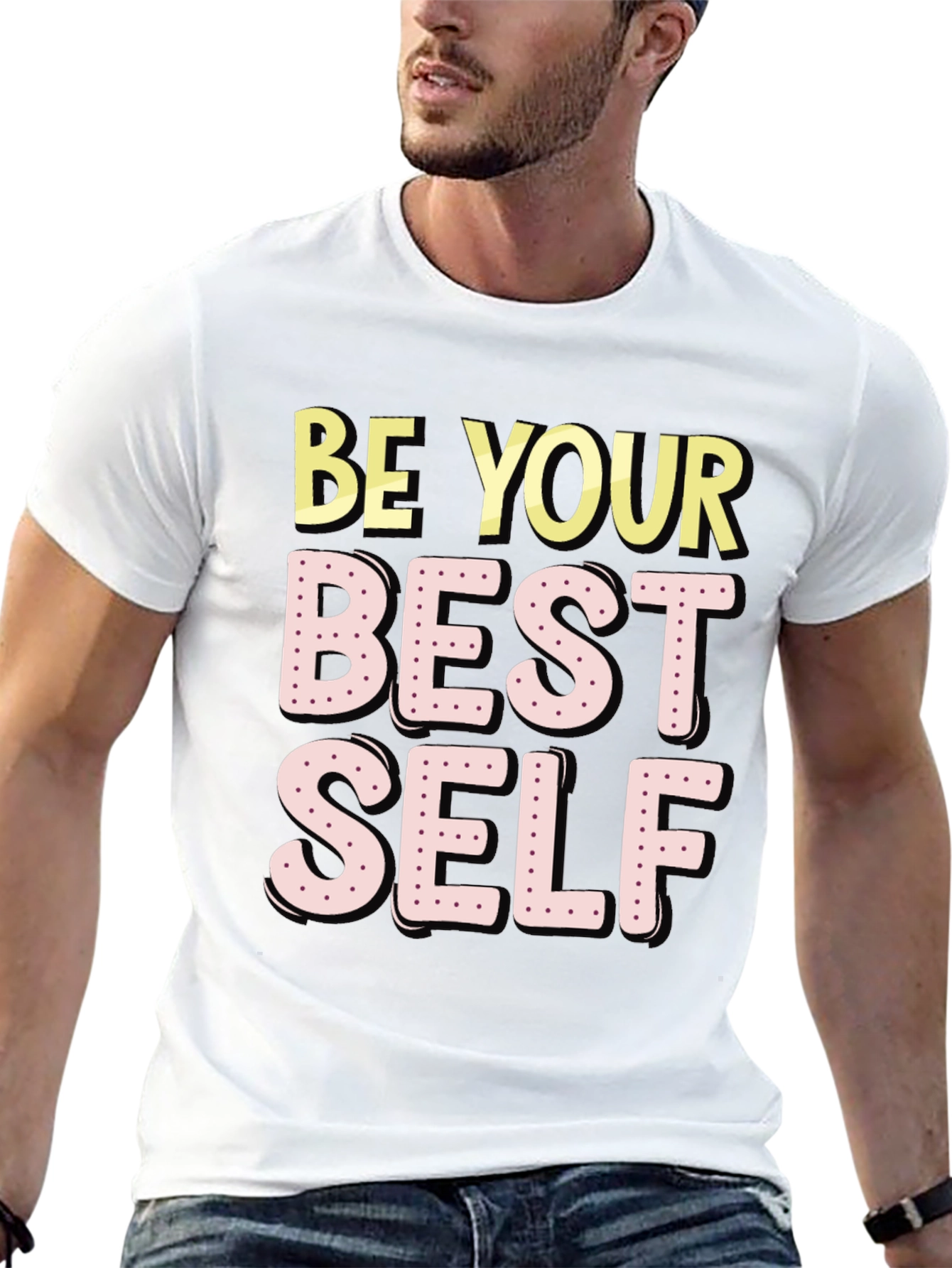 Black Be Your Best Self T-Shirt - Motivational Graphic Tee view 13