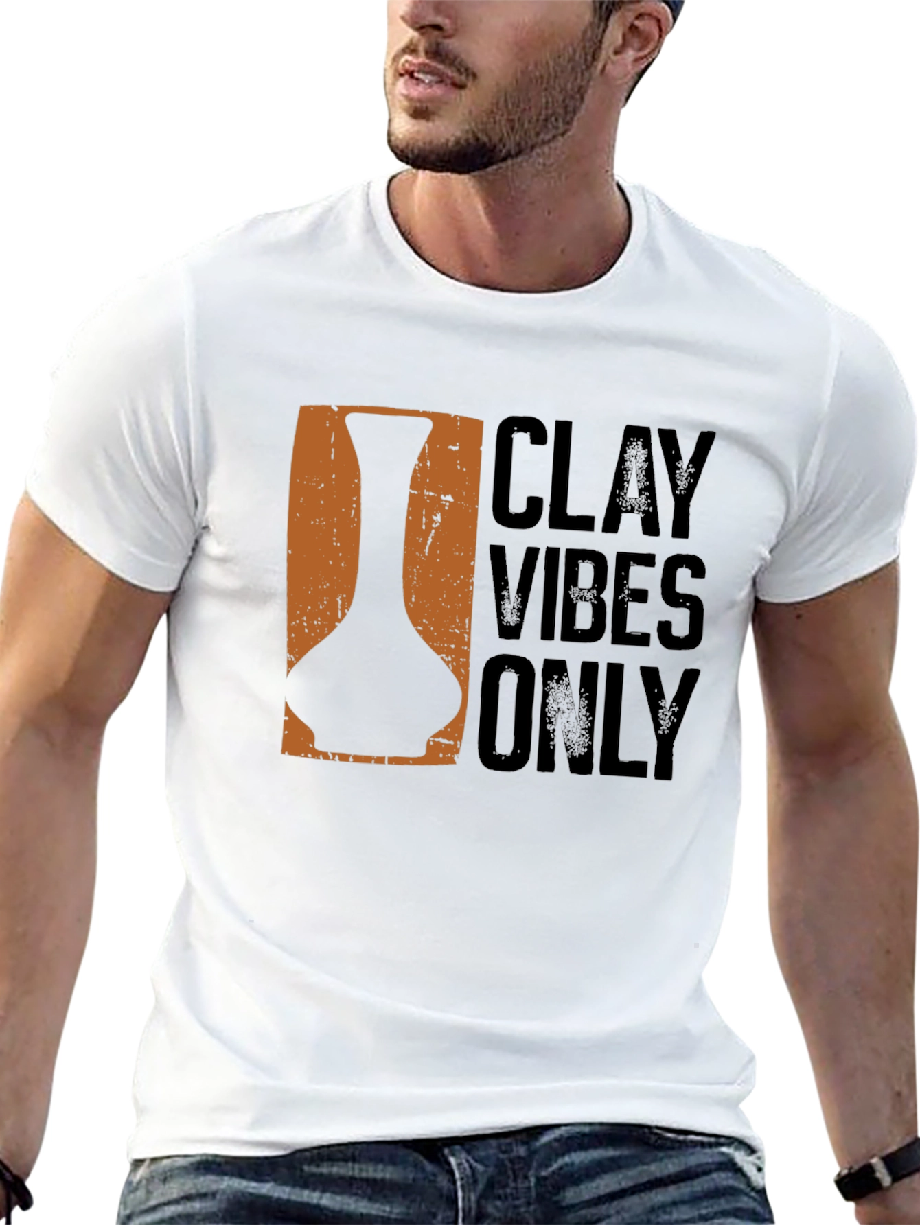 Black Clay Vibes Only Graphic T-Shirt view 13