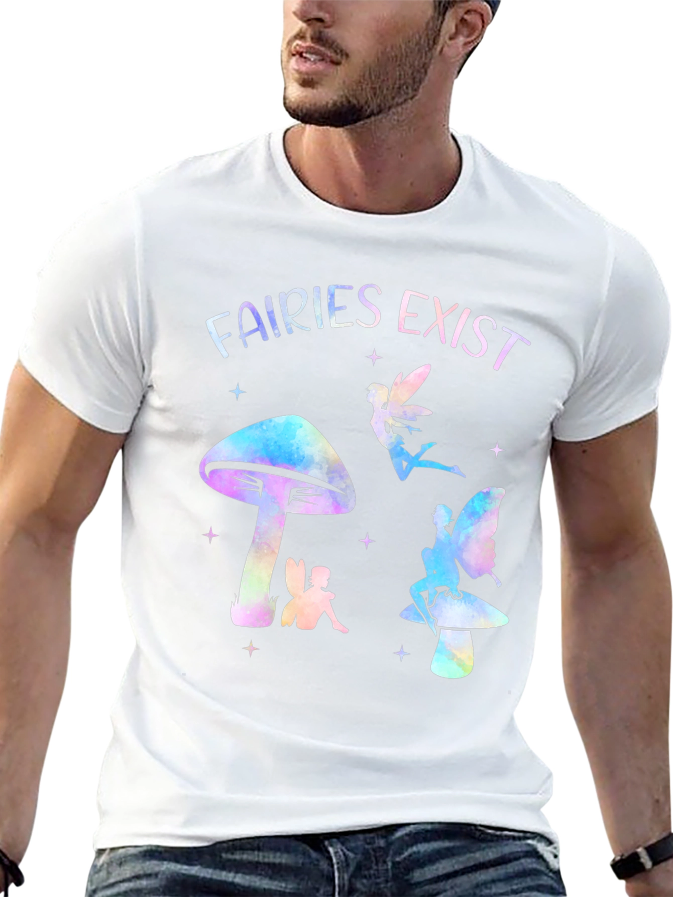 Fairies Exist Graphic Tee - Magical Mushroom Design - 13