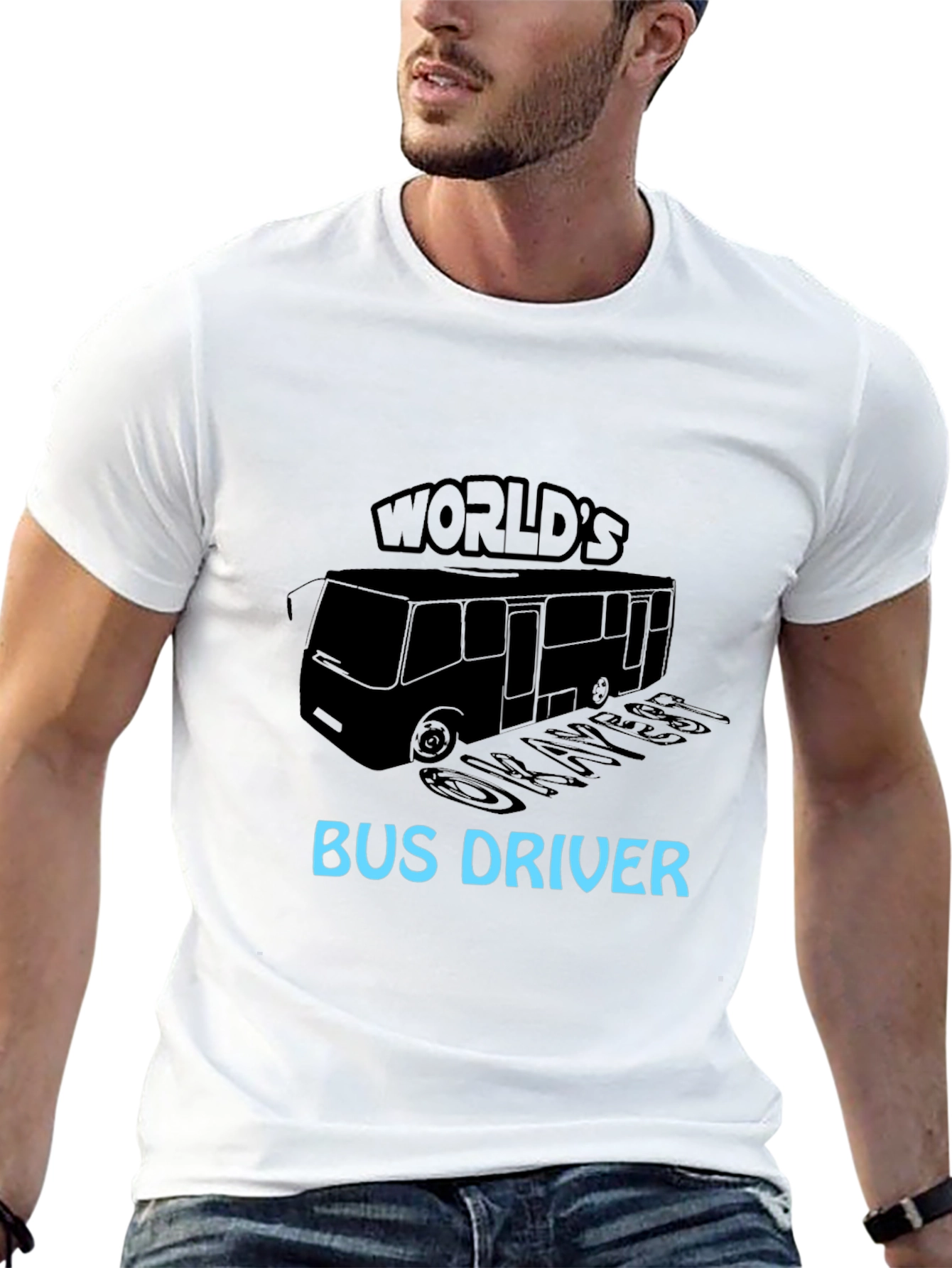 Black World's Okayest Bus Driver Black T-Shirt view 13