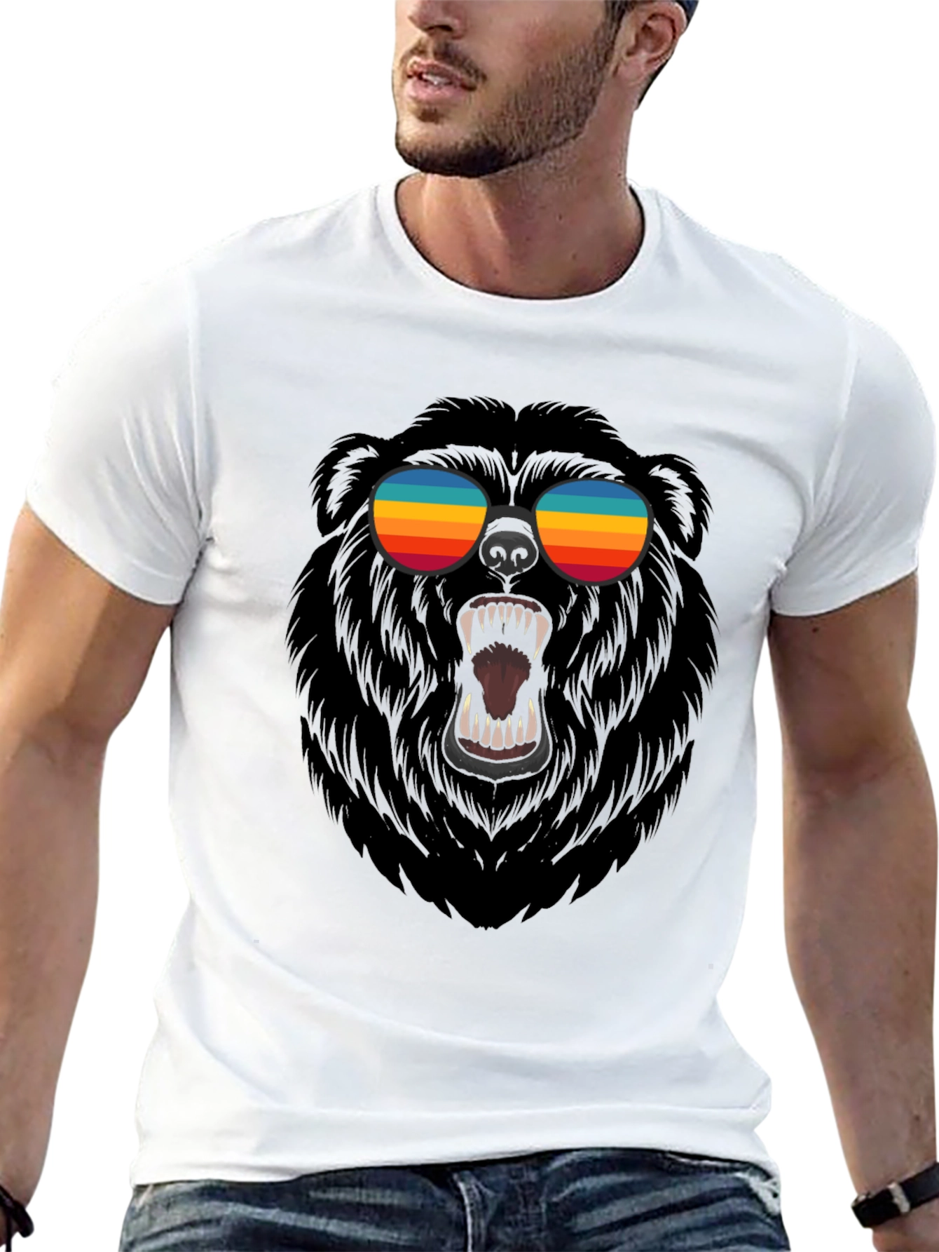 Black Cool Bear Graphic Tee - Black view 13