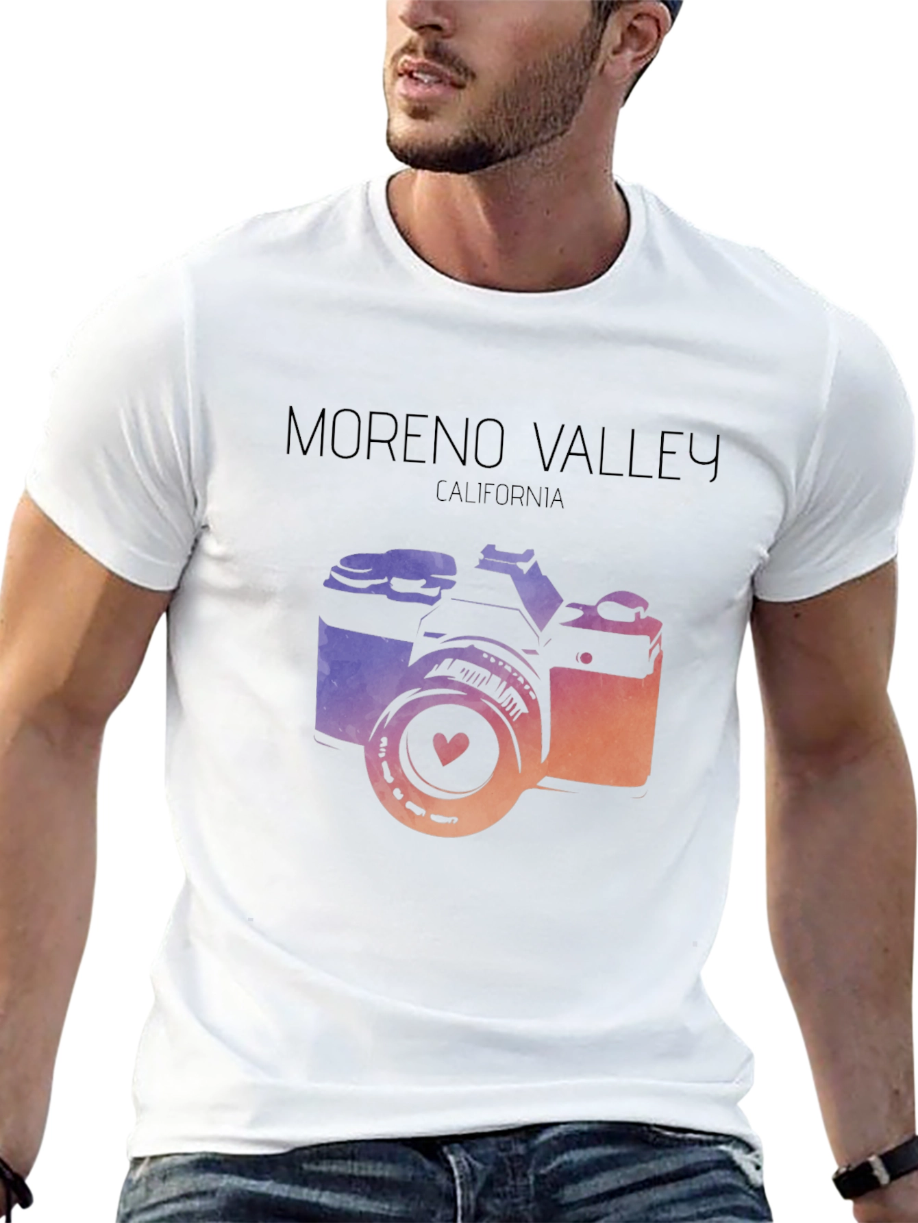 Black Moreno Valley California Camera T-Shirt view 13