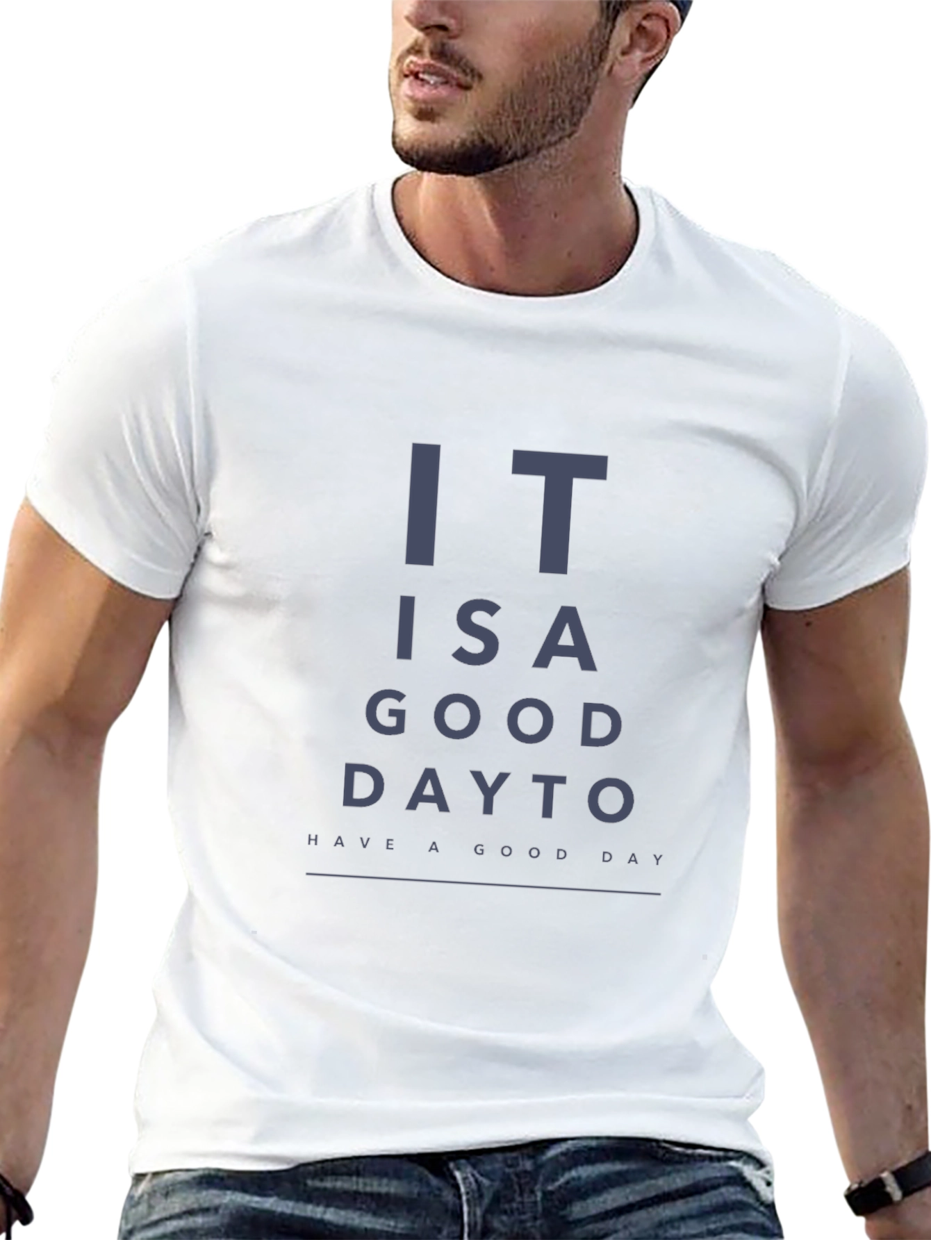 Black Humorous 'Good Day' Eye Chart Graphic Tee view 13