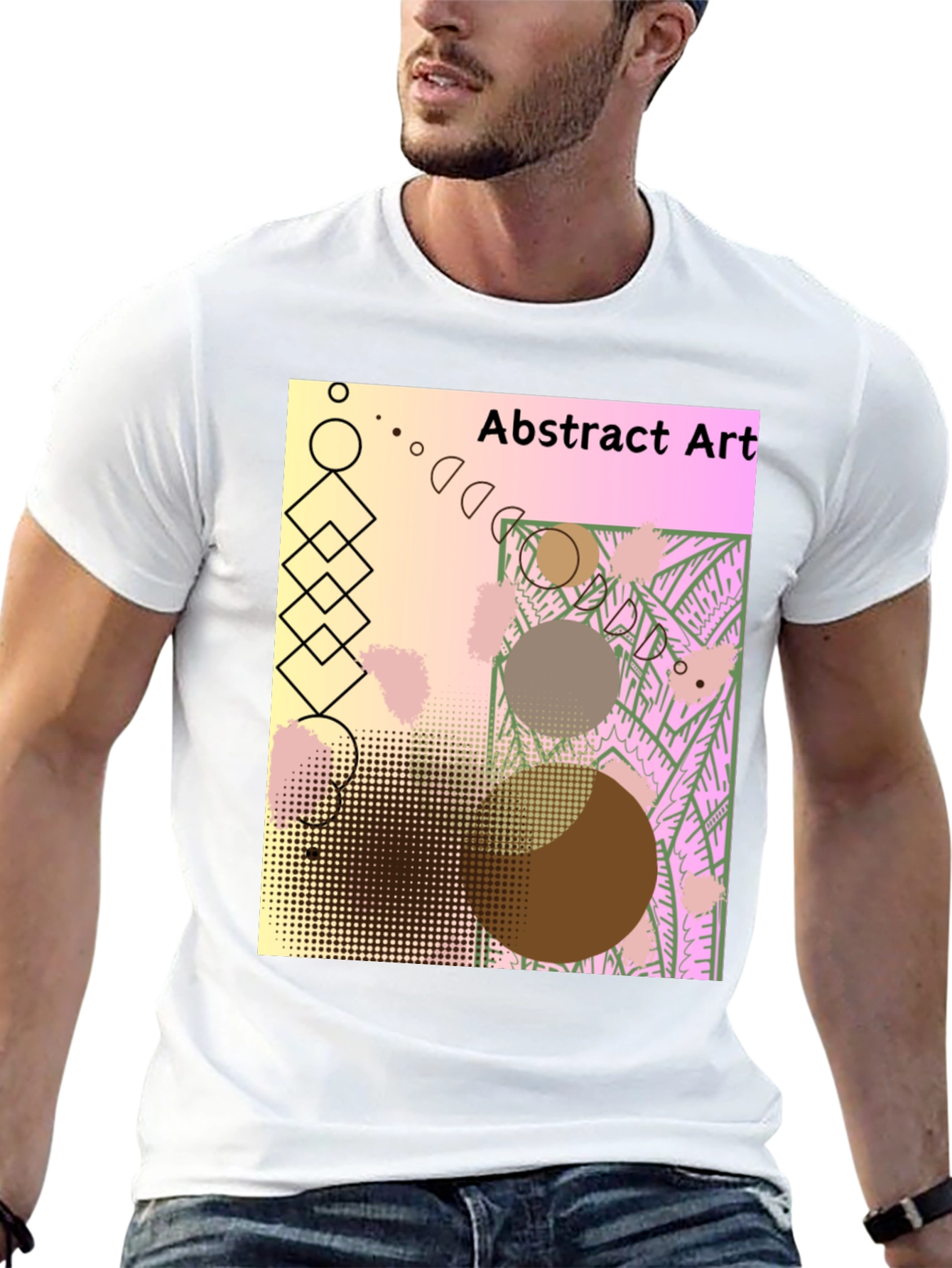 Black Abstract Art Graphic Tee - Unique Design view 13