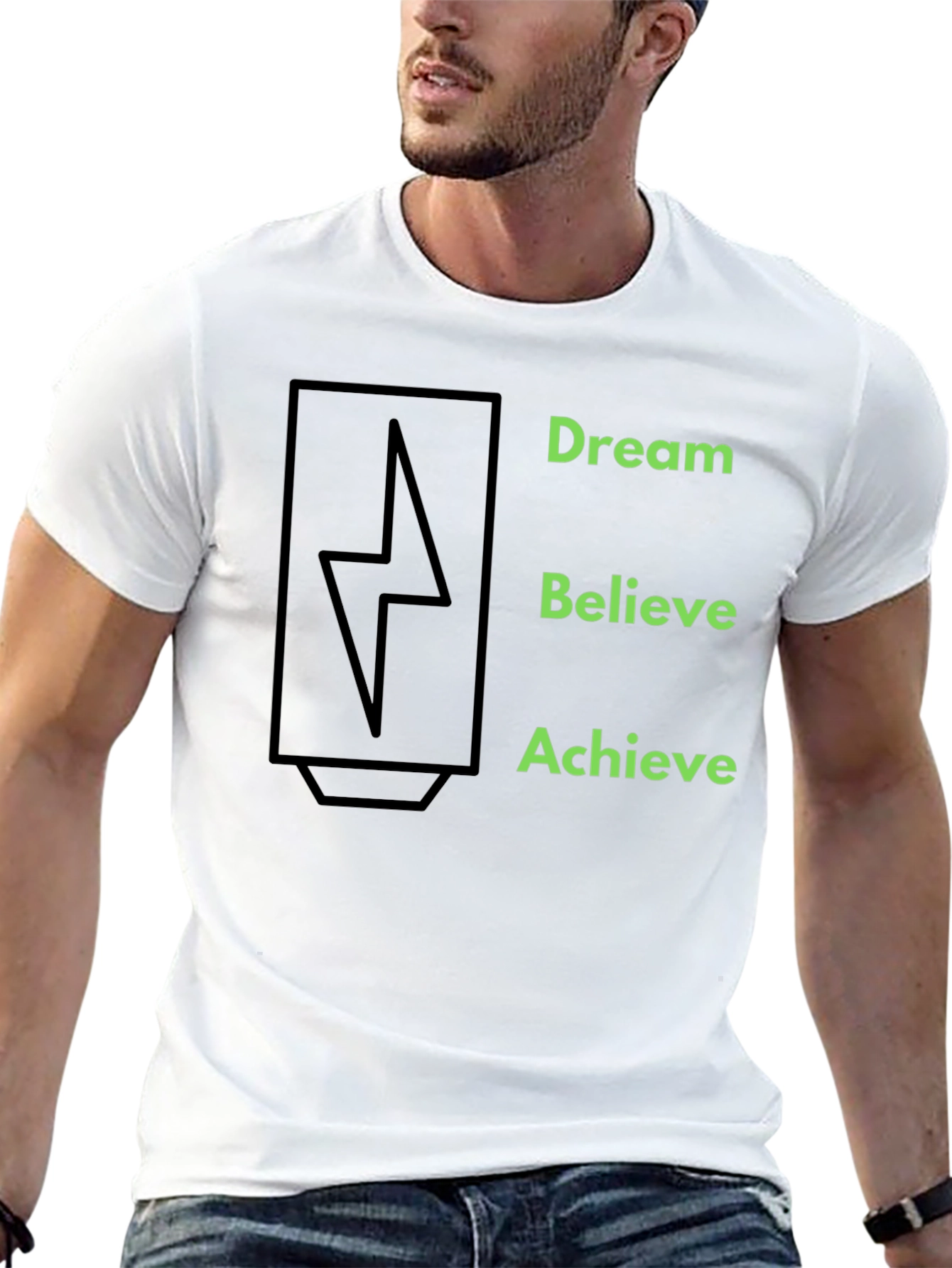 Black Dream Believe Achieve Graphic Tee view 13